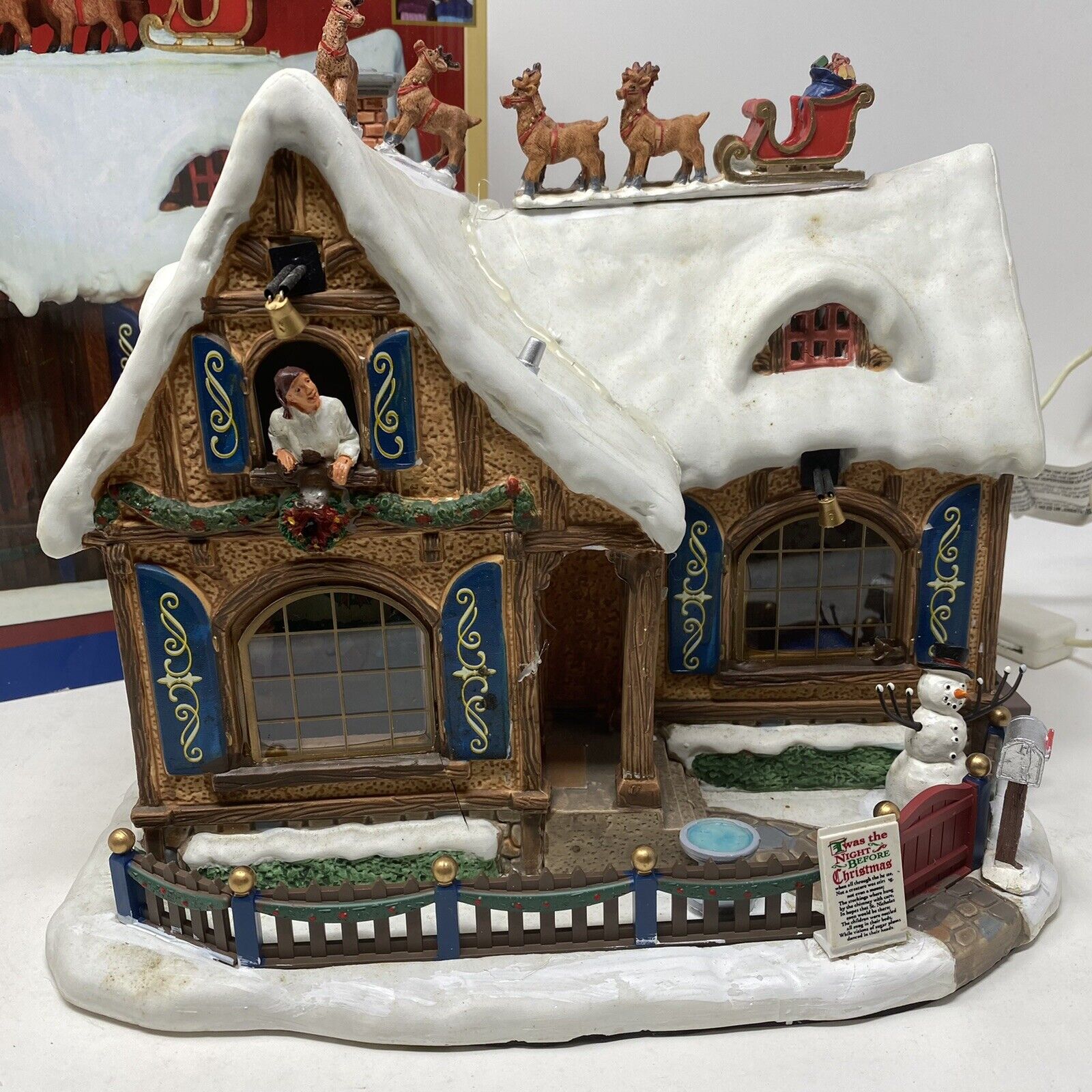Lemax Twas The Night Sights and Sounds Christmas Village House 55922 Repaired