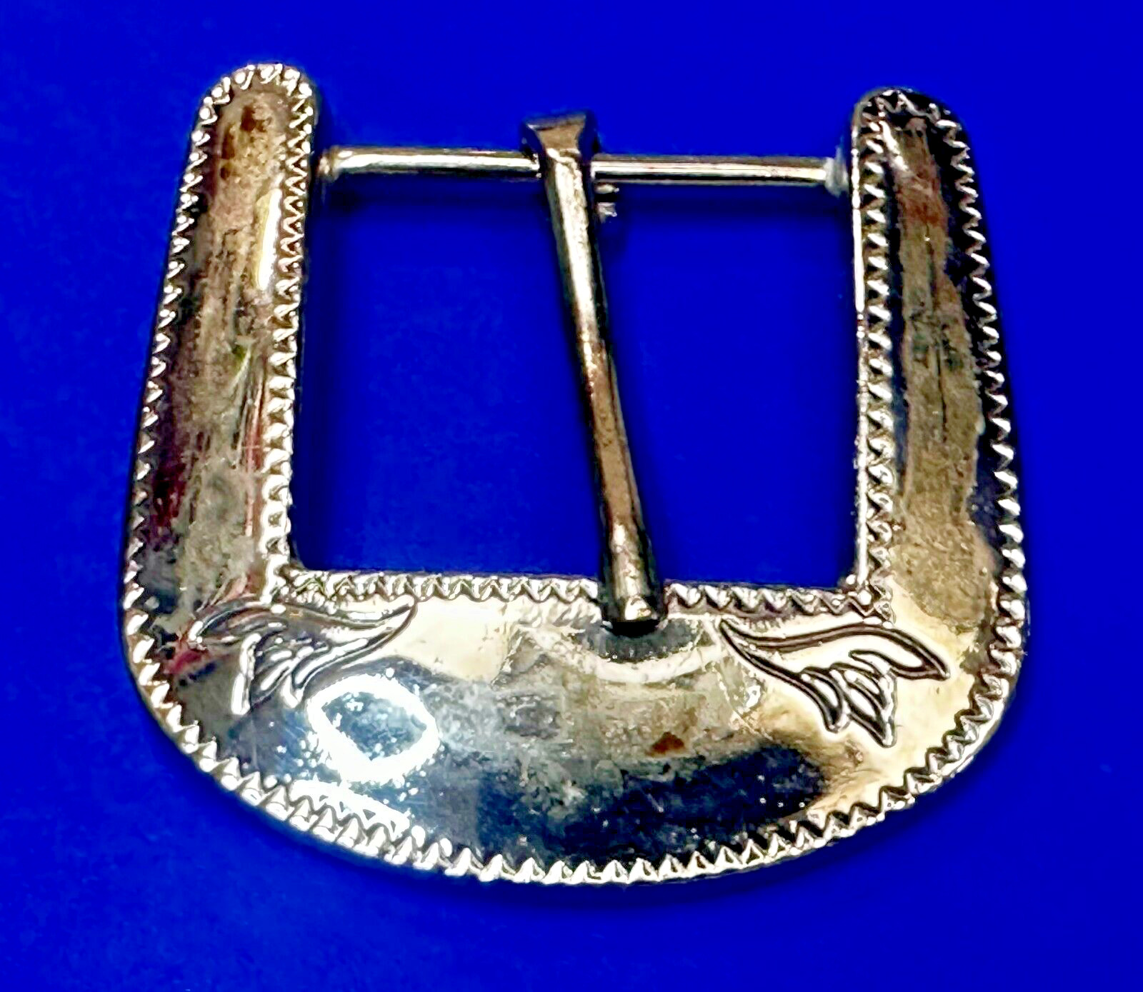 Vintage Replacement Ranger Style Western Belt Buckle marked JR Silver