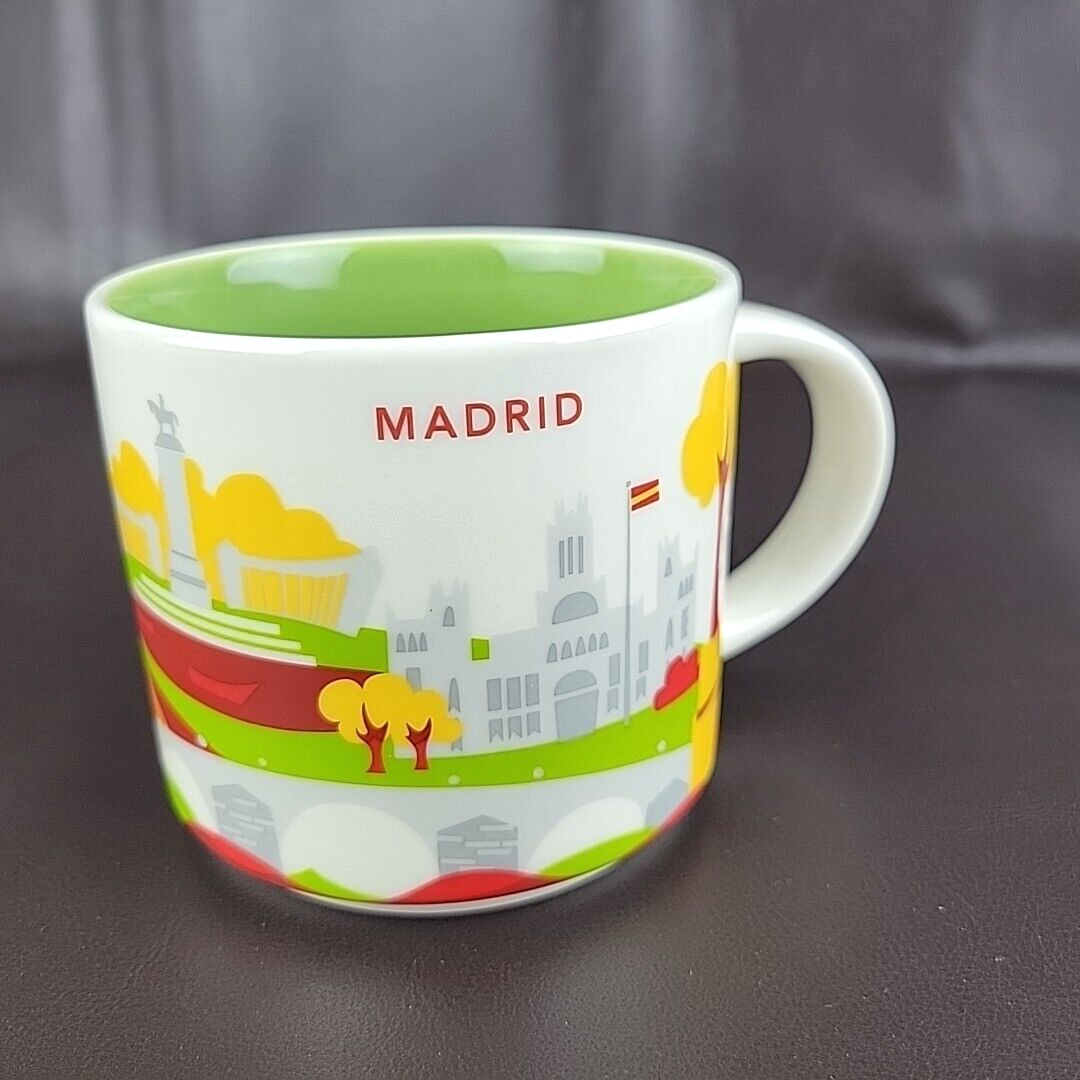 STARBUCKS MADRID “You Are Here” (YAH) Collection 14oz Mug 2017 Red Green 
