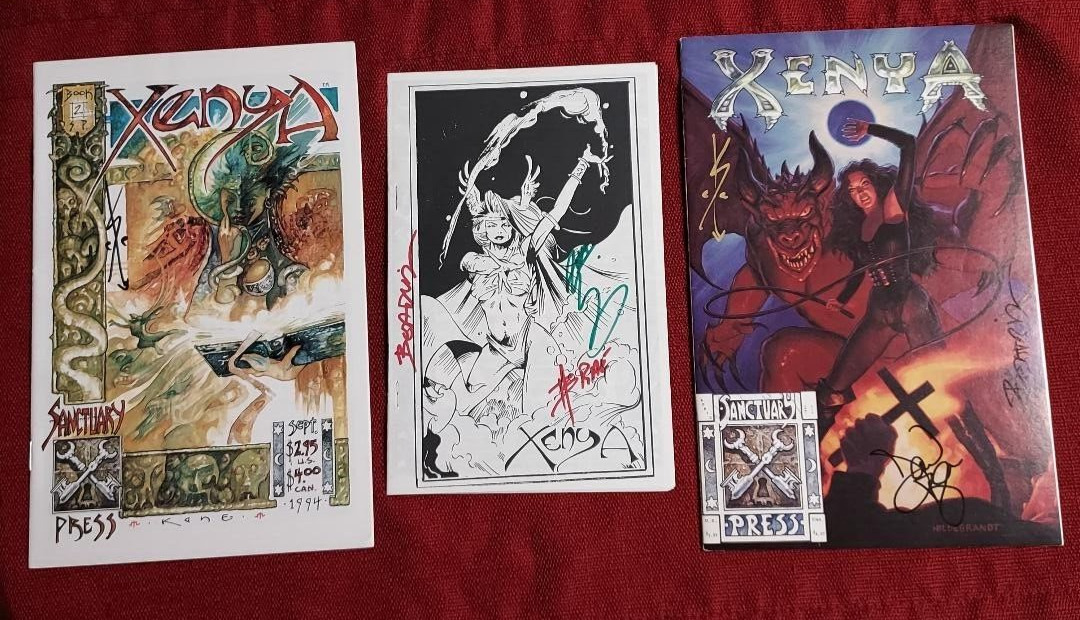 Xenya Sanctuary Press Ash Can and Comics 1, 2 Signed by Writers and Artist