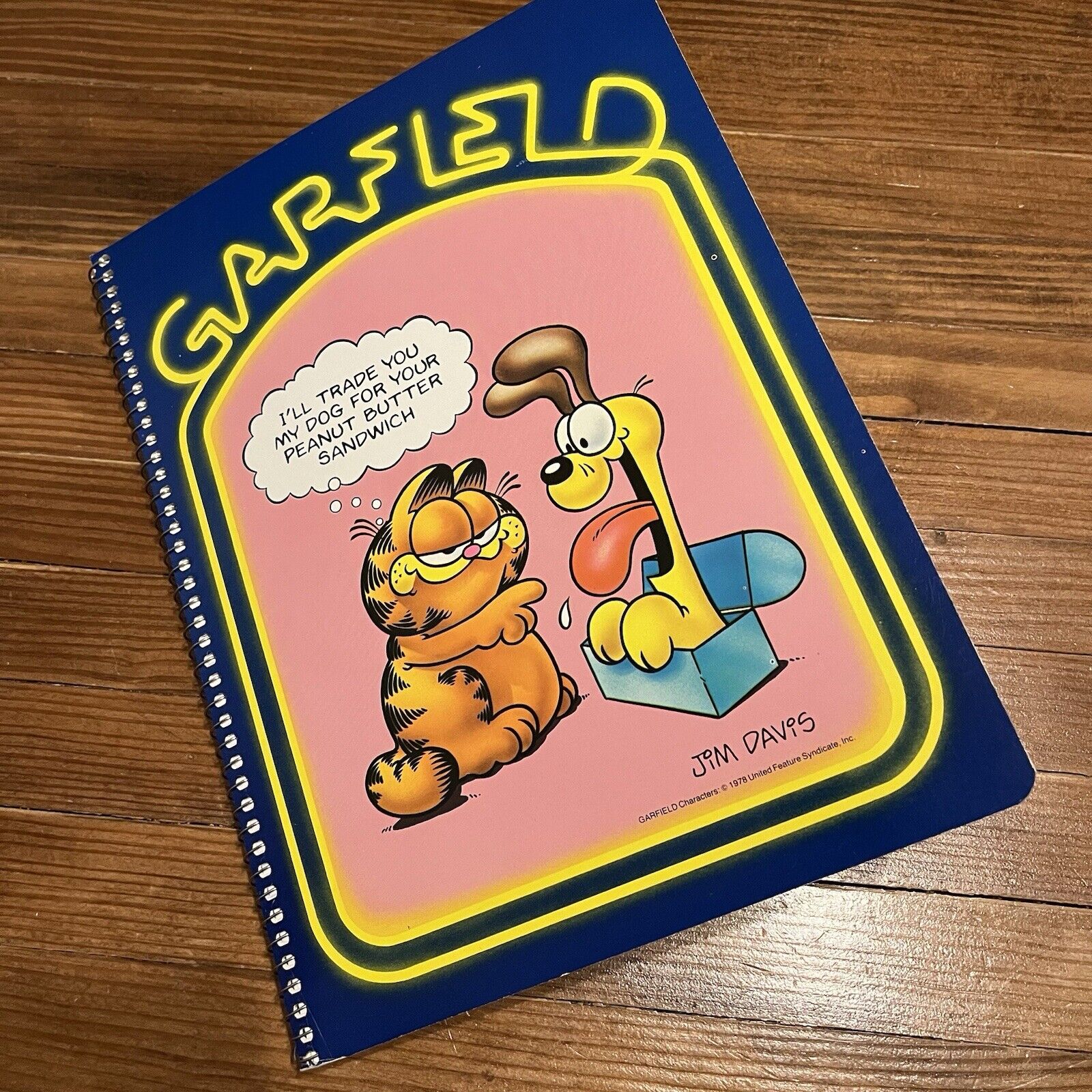 VTG Garfield Notebook Filled W/ 100+ Pcs Ephemera 45 Record Ads Cards Stickers