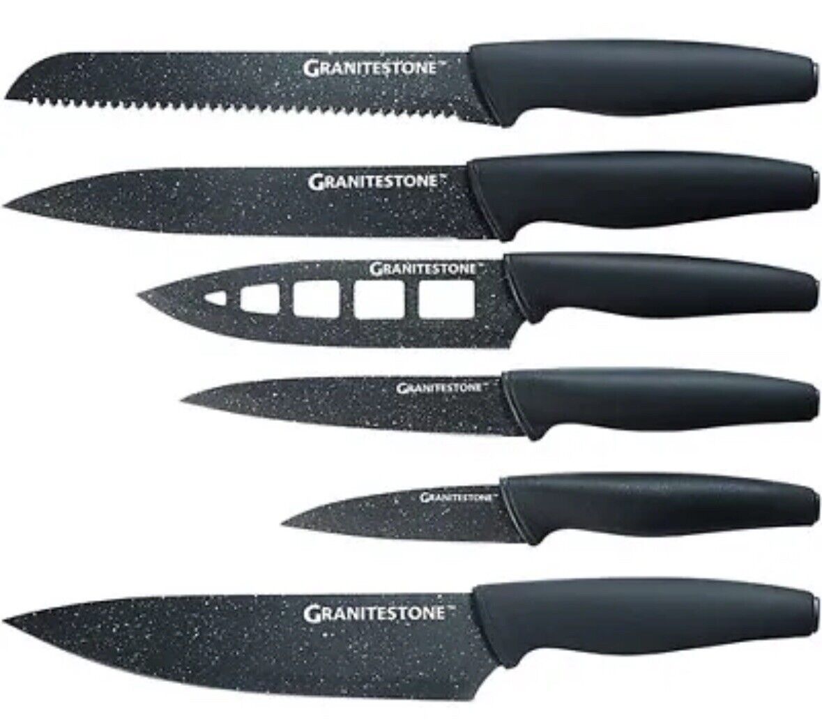 GraniteStone Diamond 7665 6-Piece Nutri Blade™ Knife Set | Fast 🚛💨