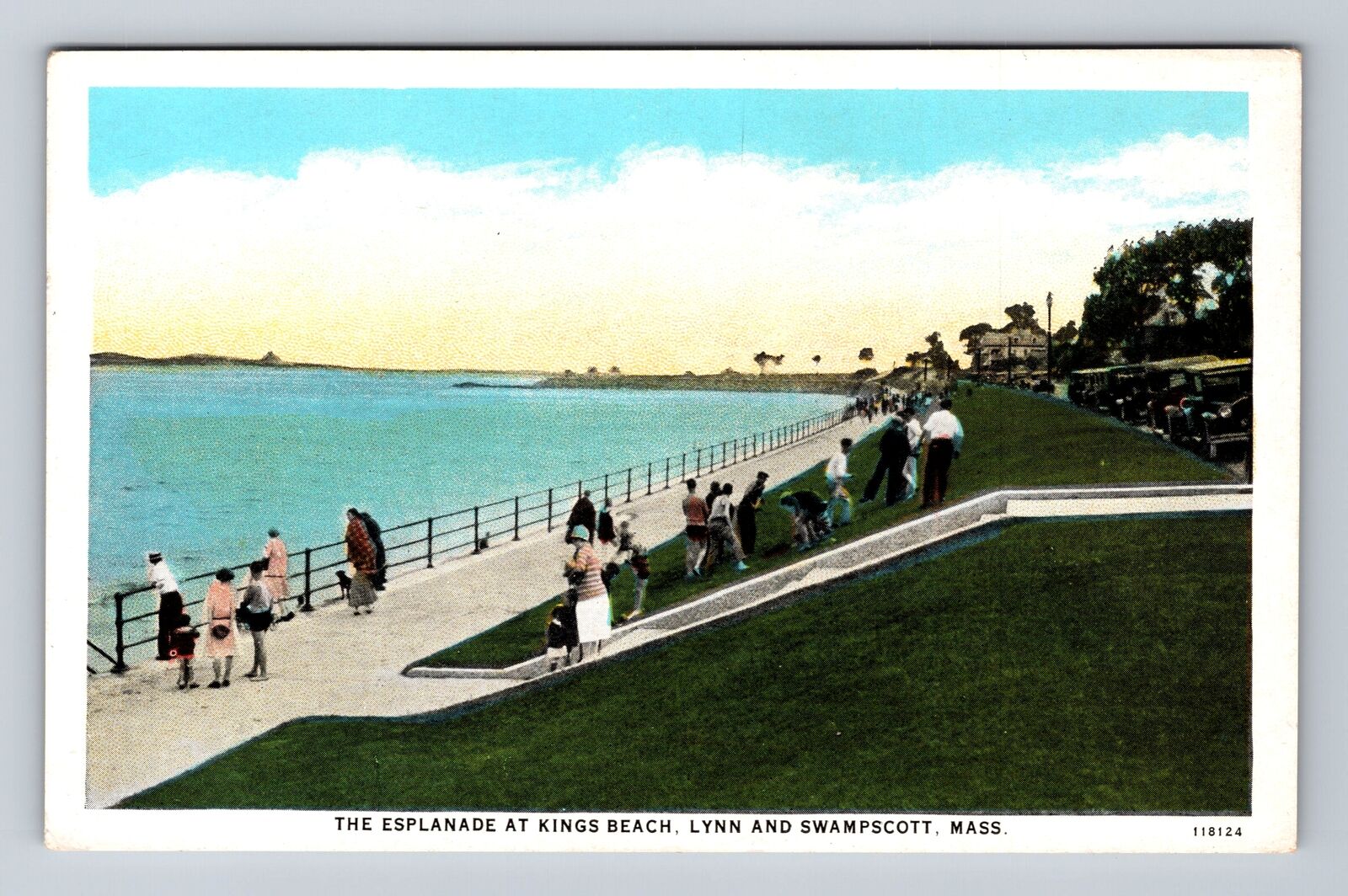 Swampscott MA-Massachusetts, The Esplanade At Kings Beach, Vintage Postcard
