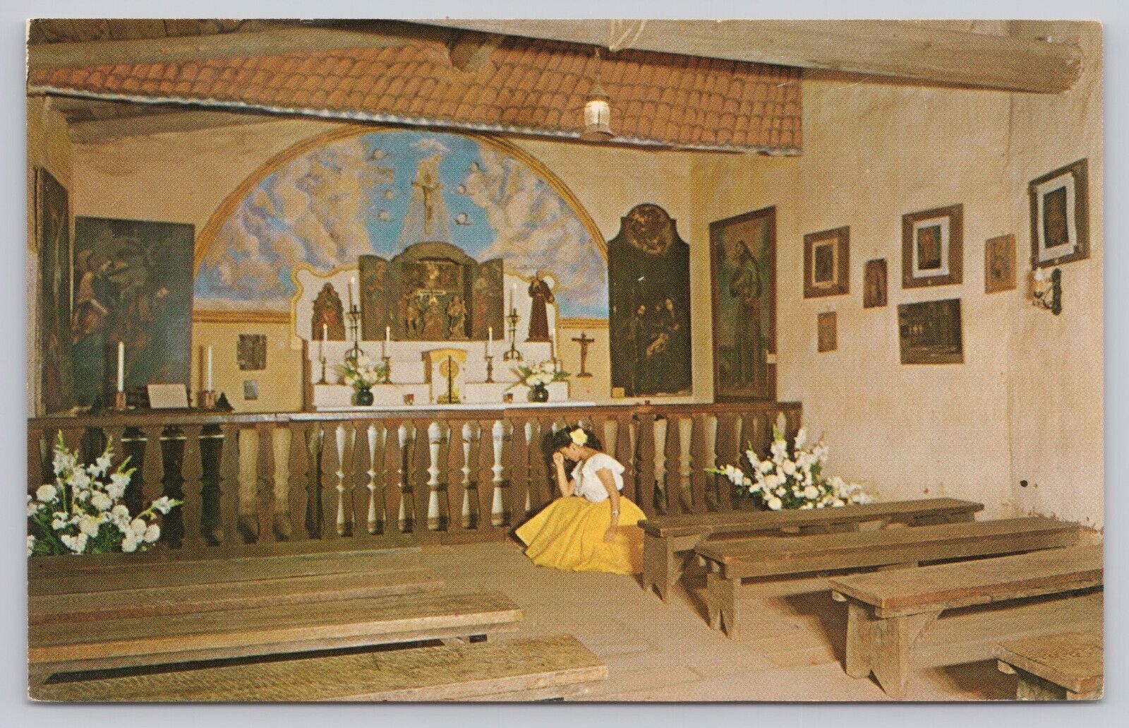 San Diego California, Ramona\'s Marriage Place Chapel, Old Town, Vintage Postcard