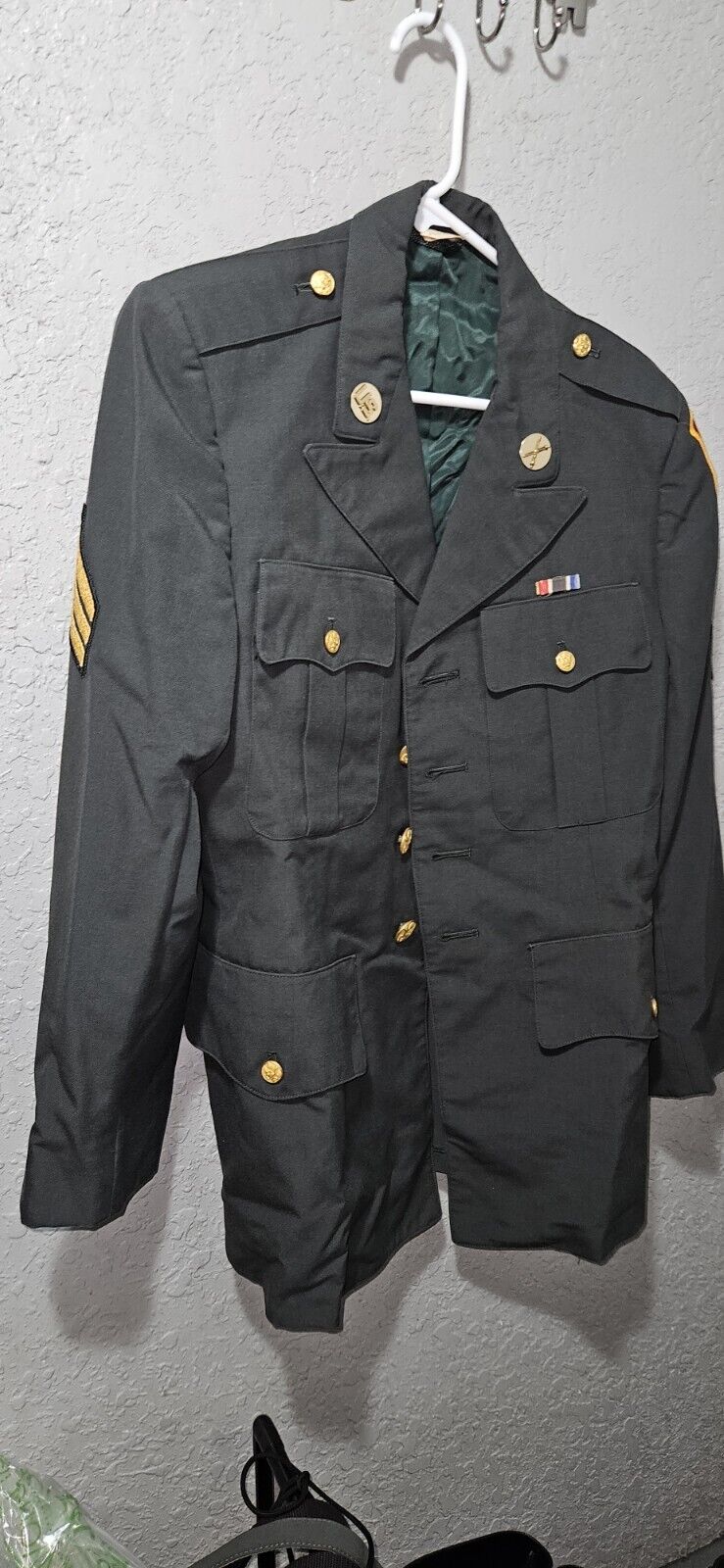 Vintage US Army Men's Military Dress Uniform Size 38S 60%polester 40% Wool