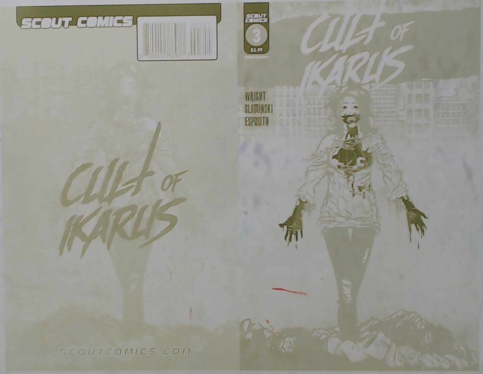 Cult of Ikarus #3 - Cover - Yellow - Comic Printer Plate - PRESSWORKS -Karl Slom