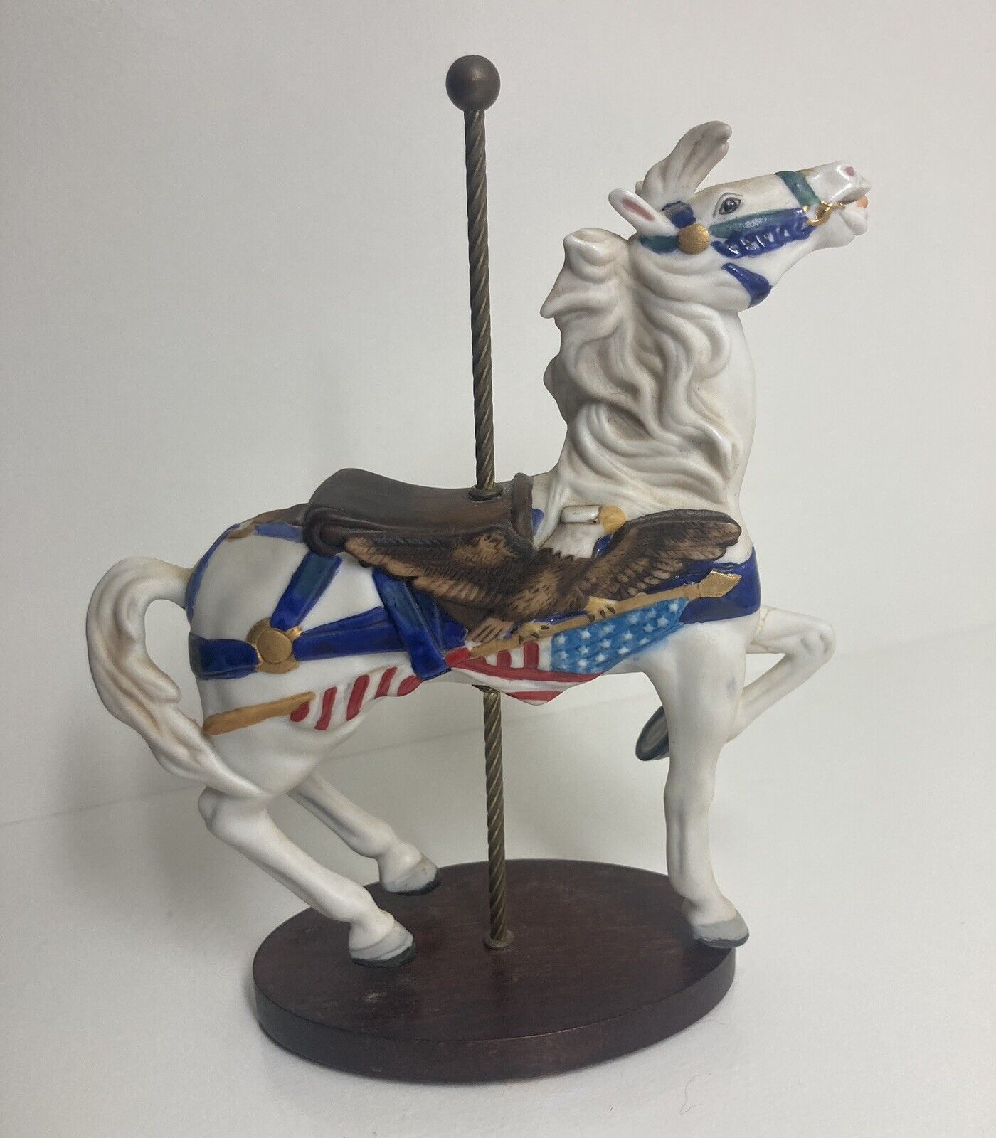 Franklin Mint Treasury Of Carousel Art Patriot Horse Porcelain Figurine 1988