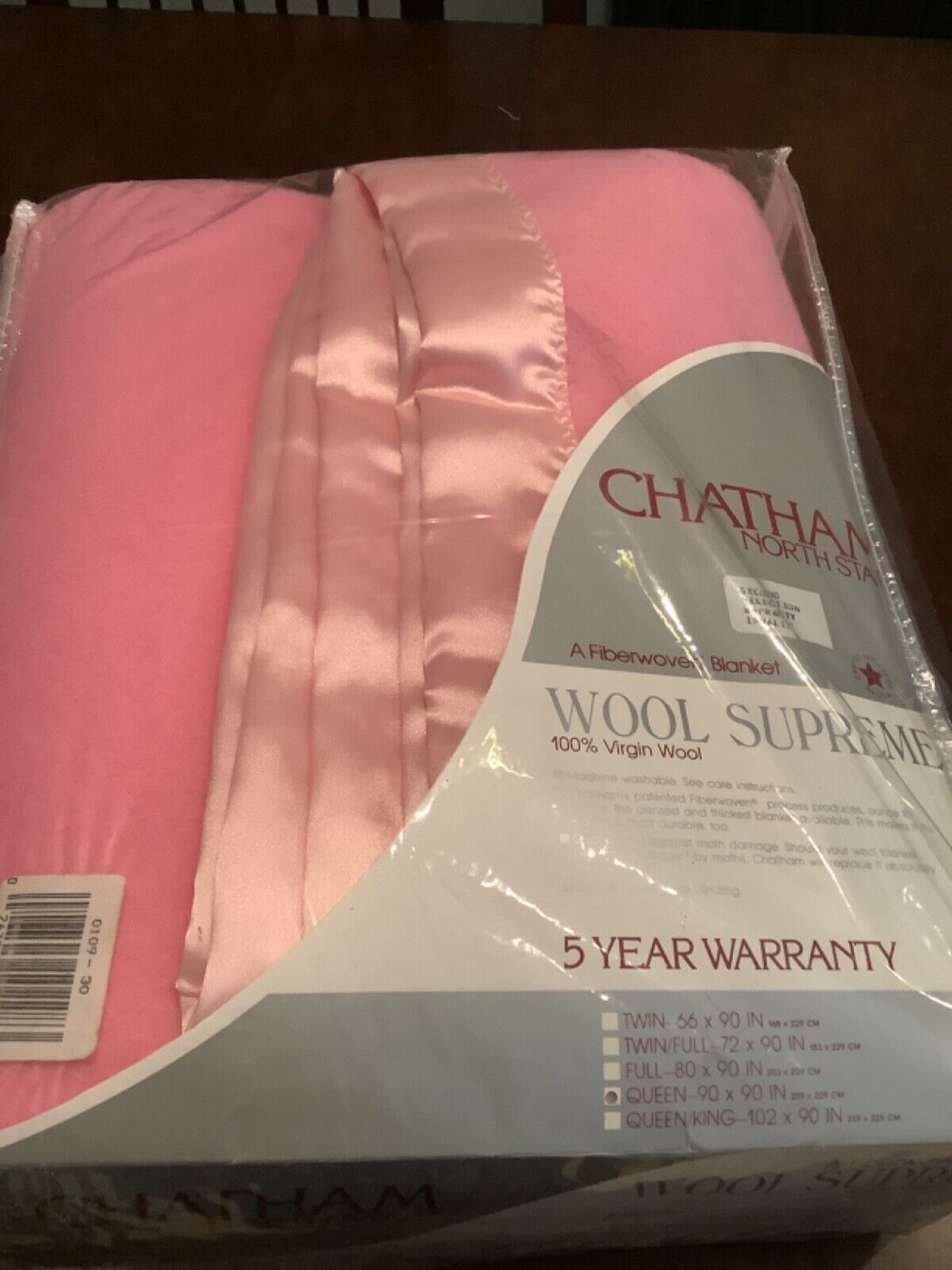 VINTAGE Chatham 100% Virgin Wool Supreme Pink Queen Blanket NEW PLEASE READ