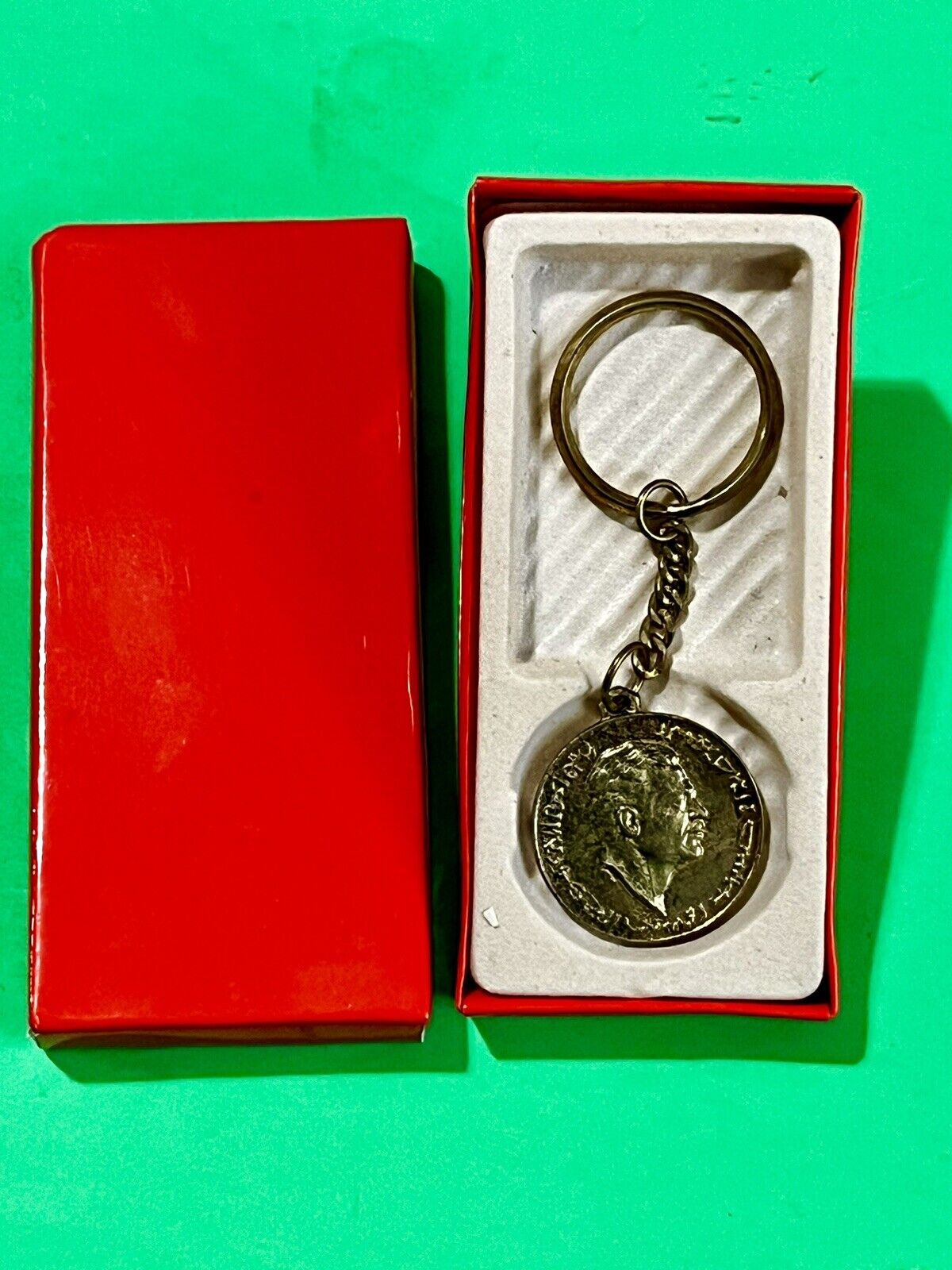 Iraq- Vintage Saddam Hussein Golden Keychain. rare