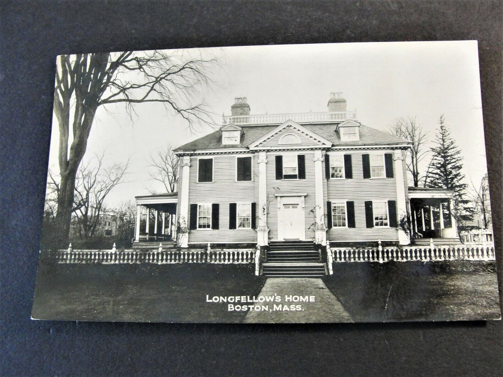 Longfellow\'s Home-Boston, Massachusetts~ Postmarked 1932 Real Photo Postcard. 
