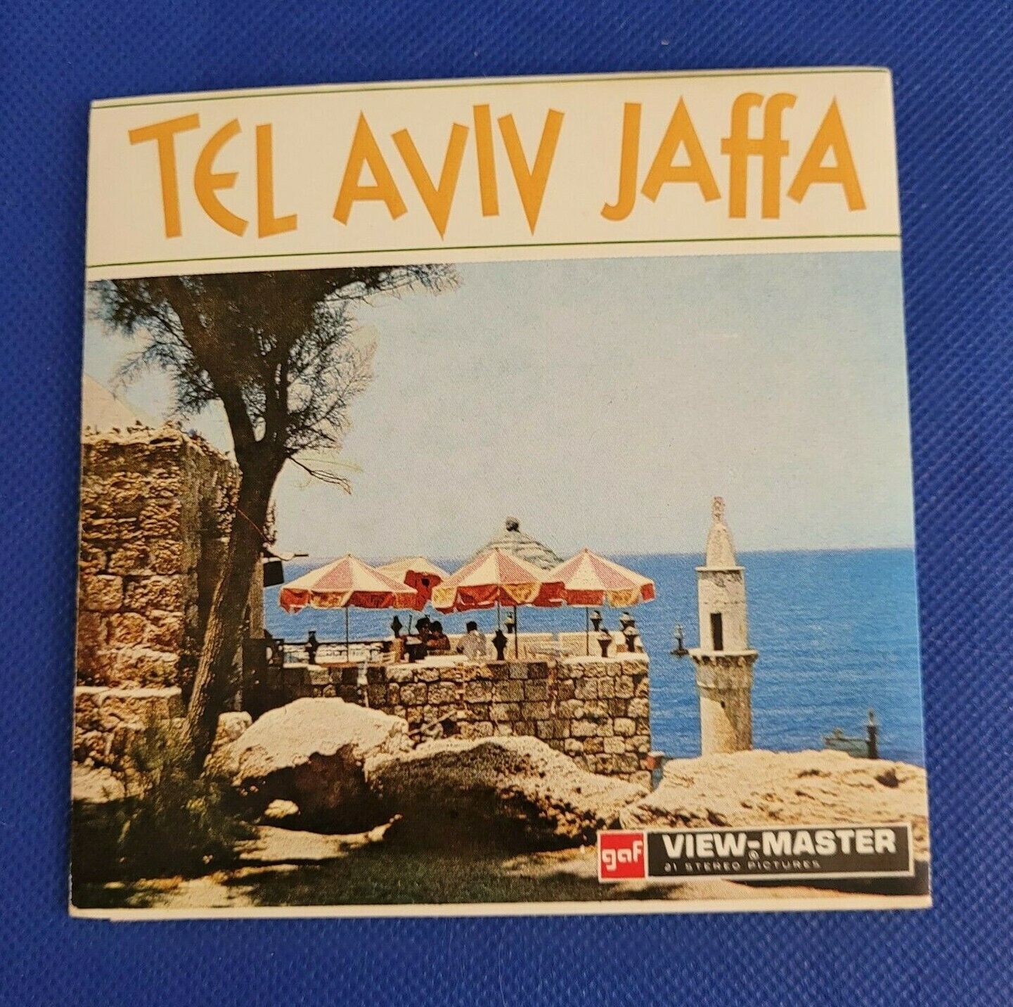 Vintage Rare Gaf C821 Tel-Aviv Jaffa Israel view-master 3 Reels Folder Packet