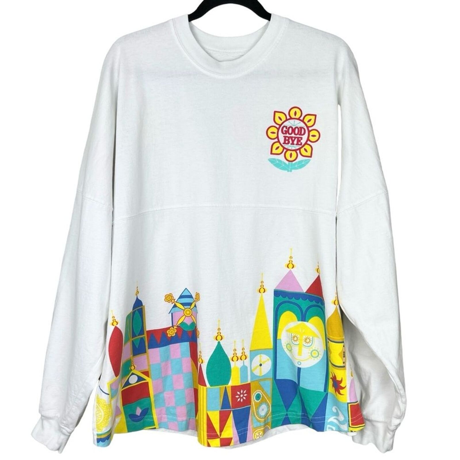 Disney Spirit Jersey It's a Small World Sz L Disneyland Parks Graphic LS T-Shirt