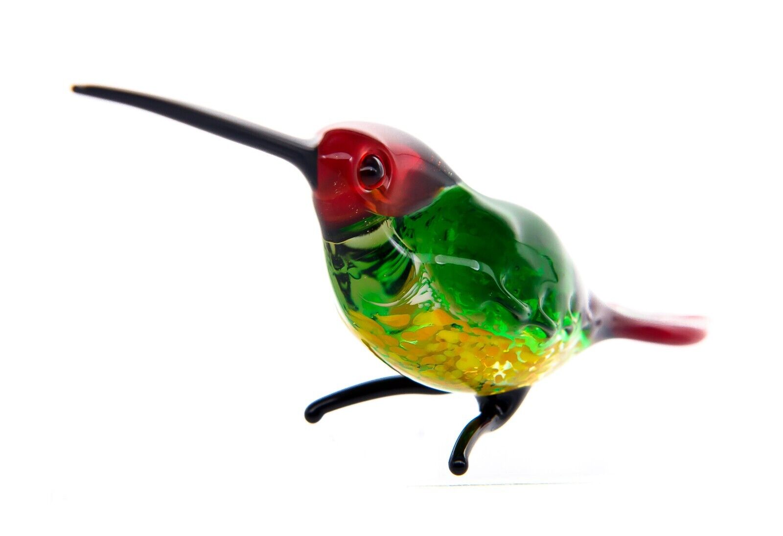 Hummingbird Hand Blown Art Glass Figurine Murano Handmade Bird 2.5*1.5*5.5 inch
