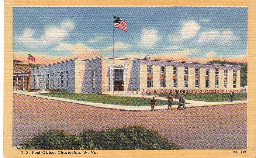  Postcard US Post Office Charleston West Virginia