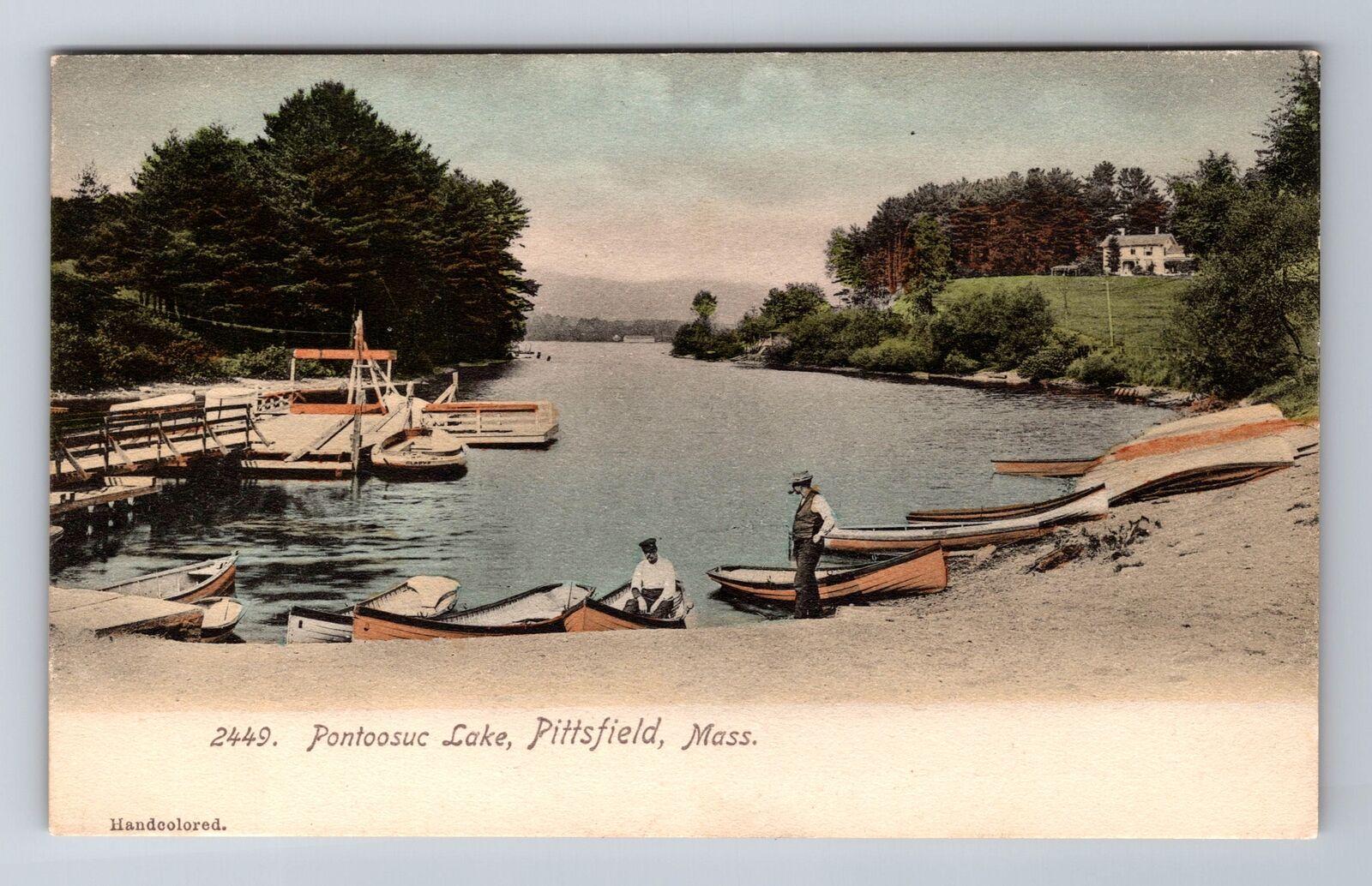 Pittsfield MA-Massachusetts, Pontoosuc Lake, Antique Vintage Souvenir Postcard