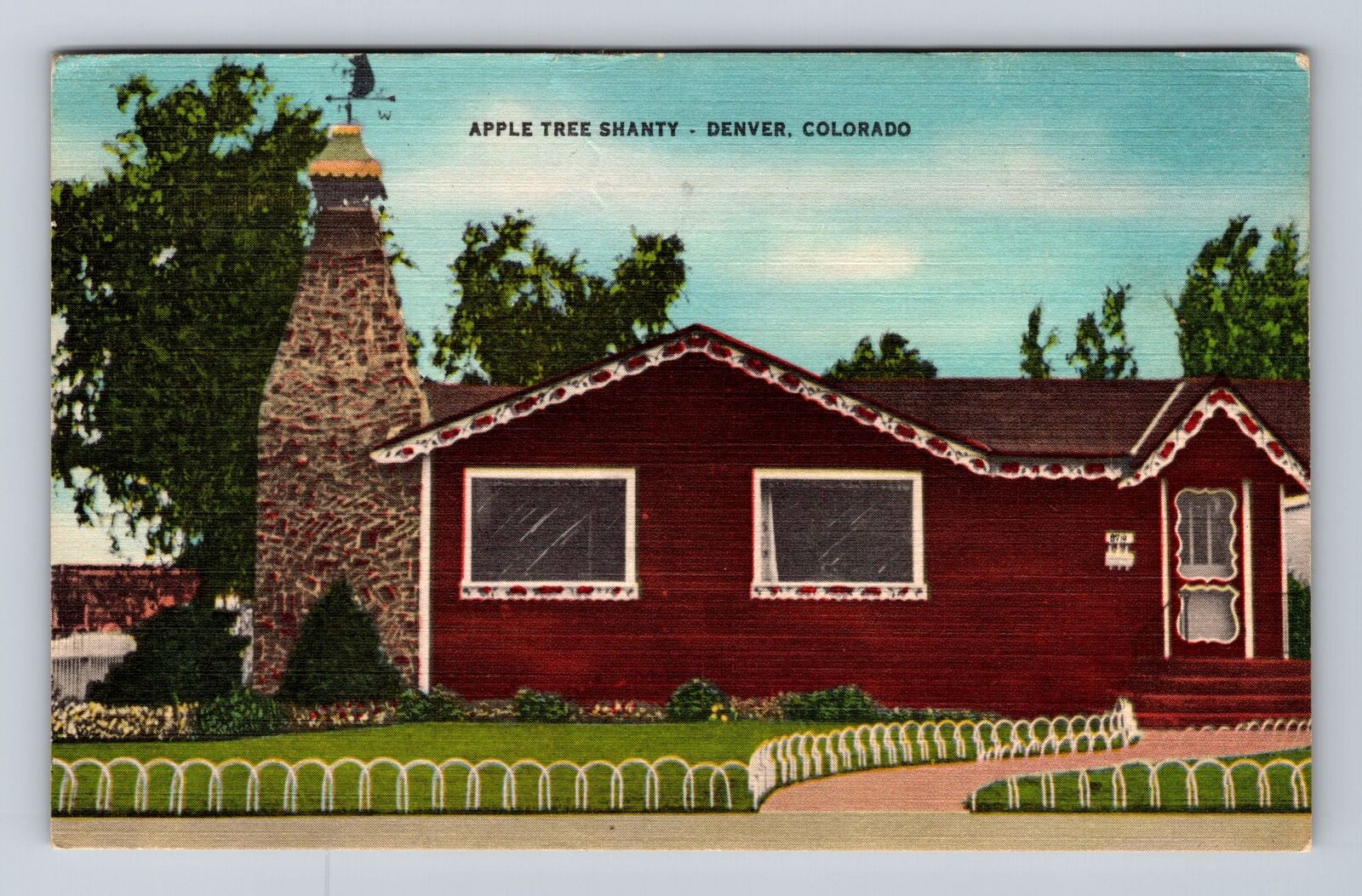 Denver CO-Colorado, Apple Tree Shanty, Antique, Vintage c1954 Postcard