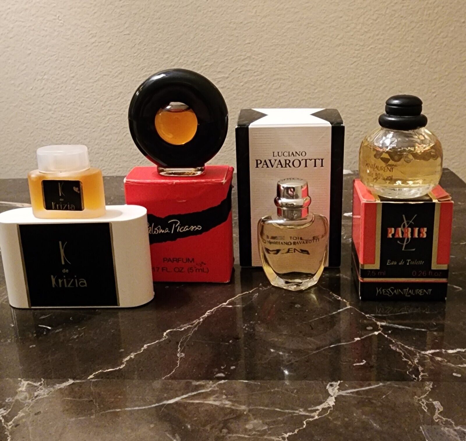 Vintage Miniature Perfumes Bottles with Original Packaging Set of 4 $30.00