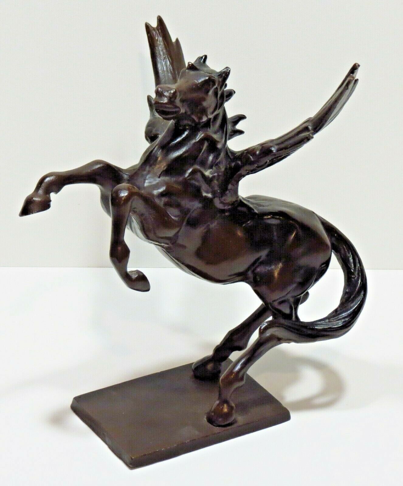 Bronzed Steel Winged Pegasus Horse Mythical Home Decor Accent Sculpture Nice