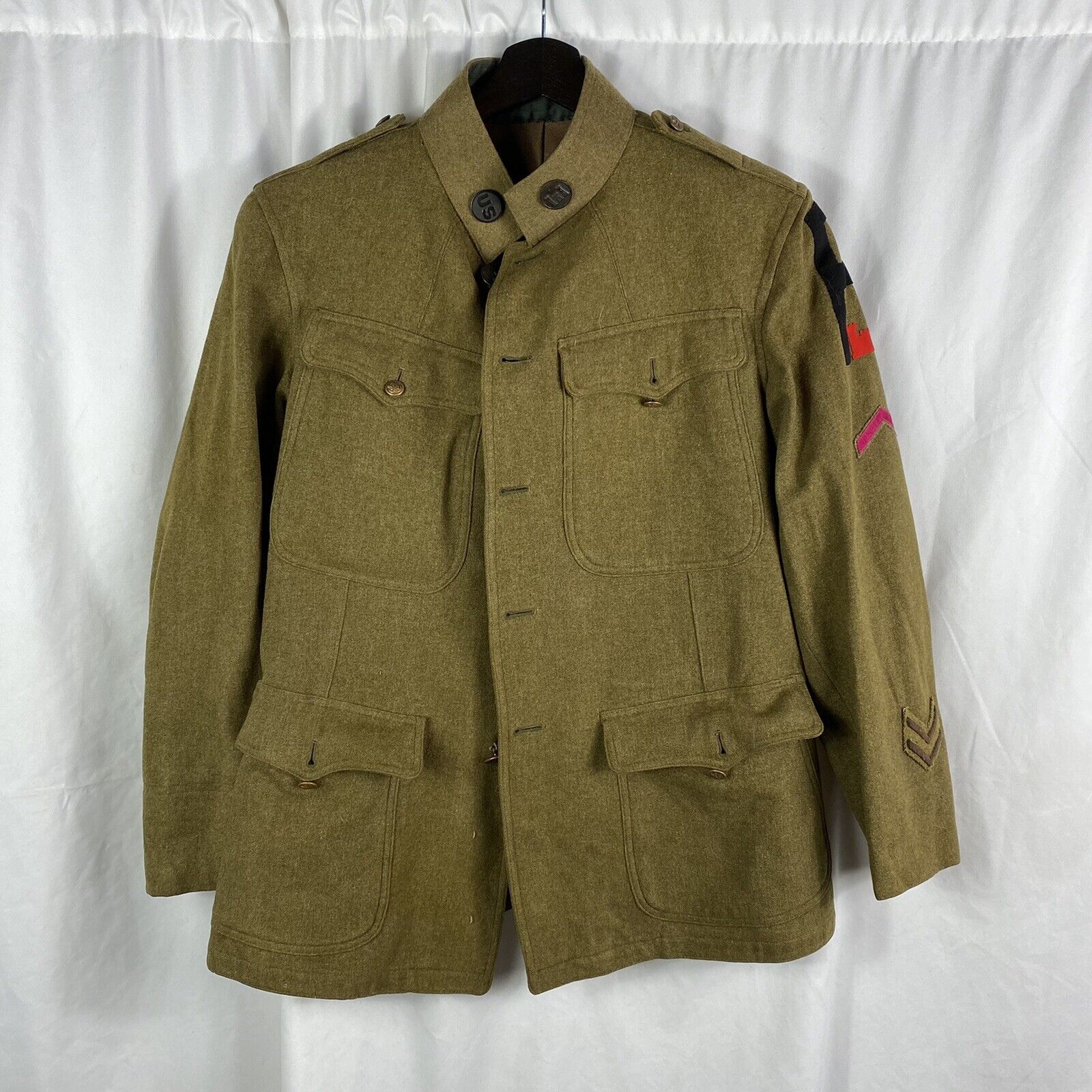 Original WW1 1st Army Engineers Tunic Patched Named Dated 1915