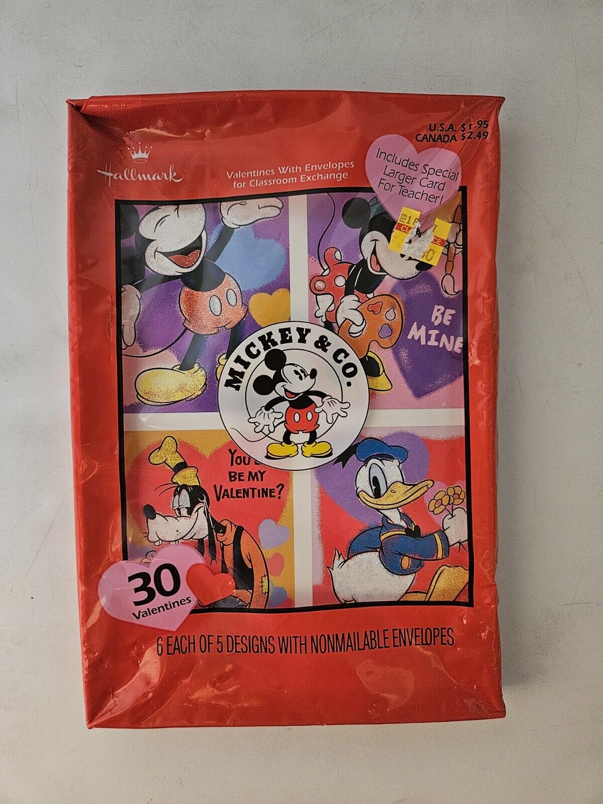 VTG Mickey Mouse Disney Valentine Hallmark Cards Brand New Sealed