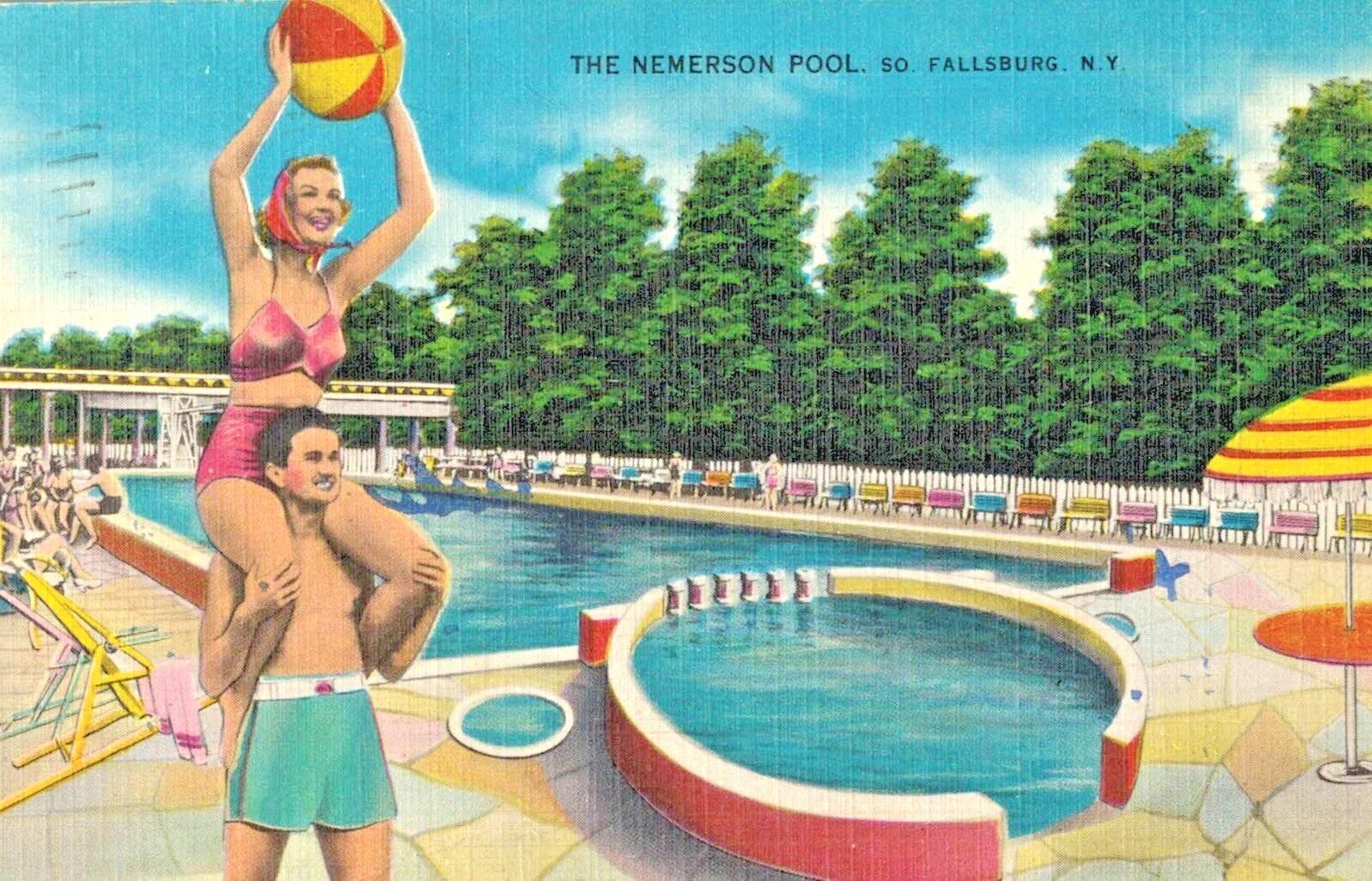 VIntage Postcard-The Nemerson Pool, So. Fallsburg, NY