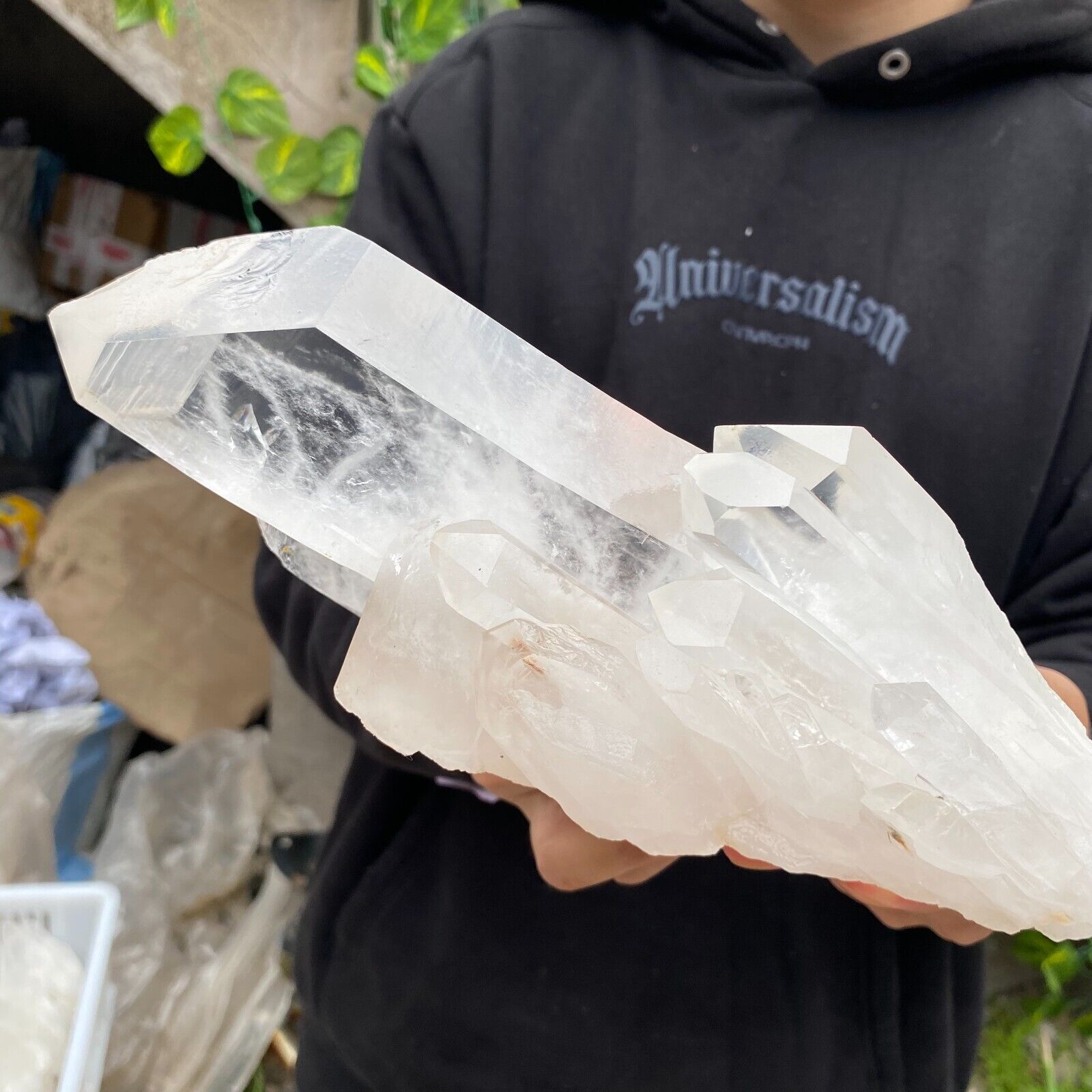 4.8lb Large Natural White Clear Quartz Crystal Cluster Raw Healing Specimen