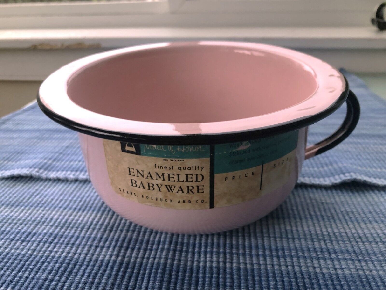 VINTAGE Maid of Honor ENAMELED Babyware Pot Pink Sears Roebuck And Co.