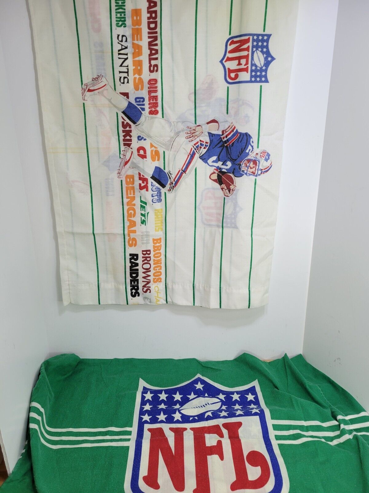 Vintage Pillow Cases NFL Football Teams and Logo lot of 2
