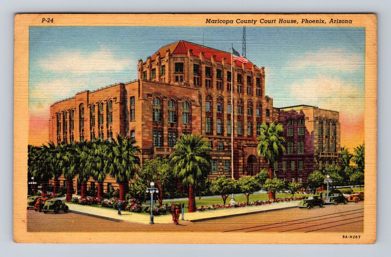Phoenix AZ-Arizona, Maricopa County Courthouse, Vintage c1945 Souvenir Postcard
