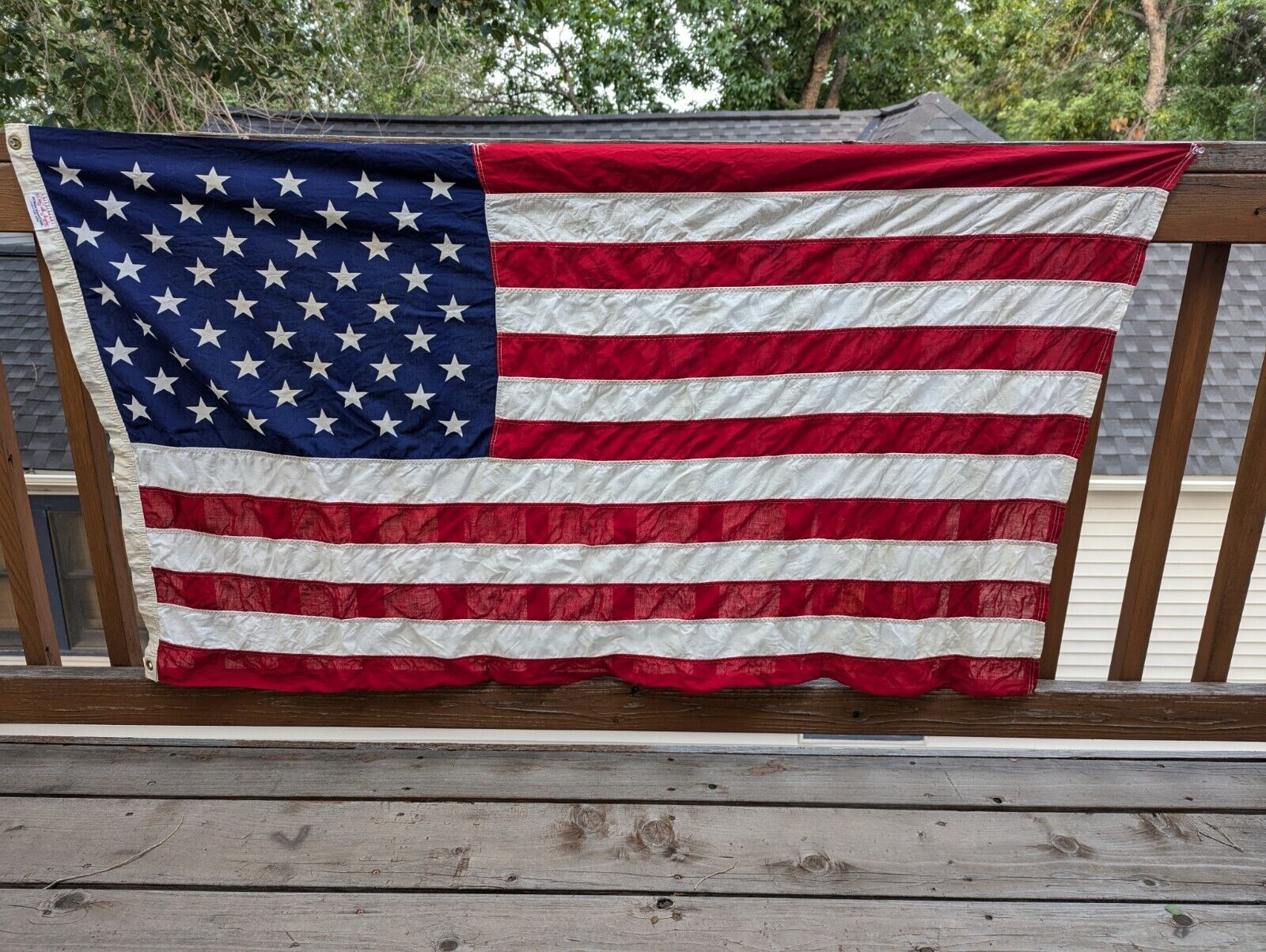 Vtg 1960’s AMERICAN US Flag Valley Forge Cotton Best 50 Stars 3x5 FT