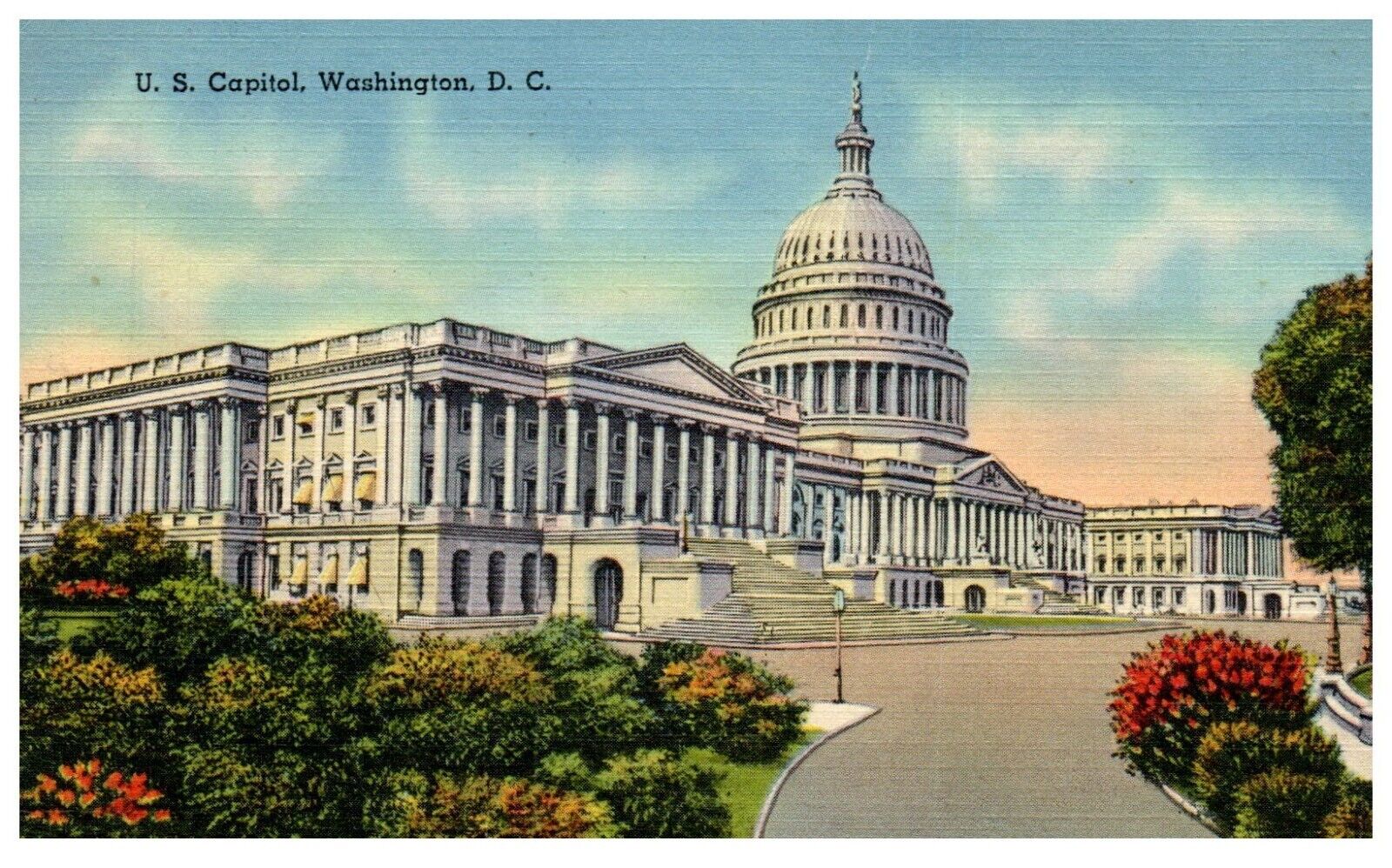 U.S. Capitol Washington D.C. Linen Postcard c. 1940
