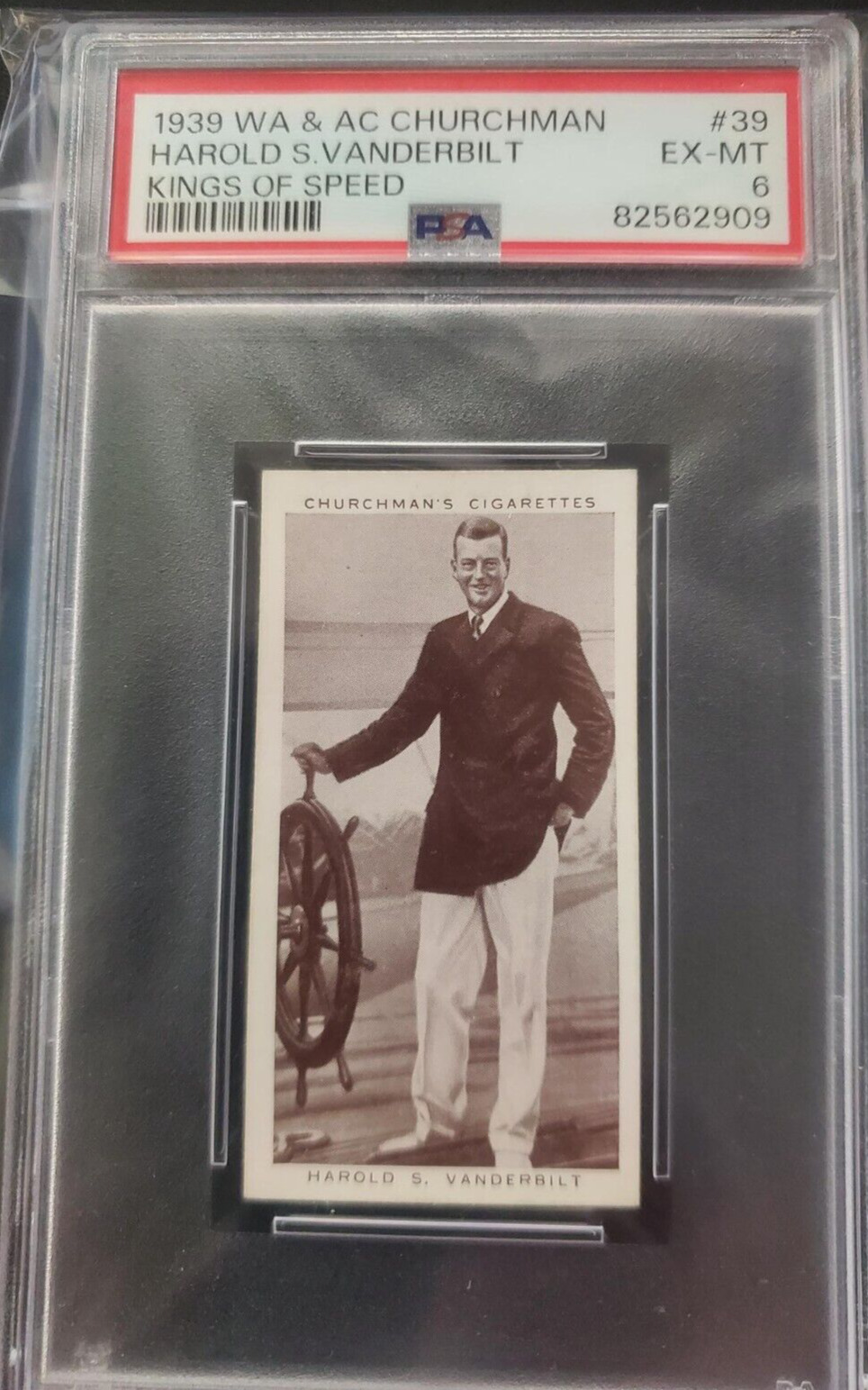 1939 WA & AC Churchman - Harold Vanderbilt #39 - PSA 6.  Wonderful card...
