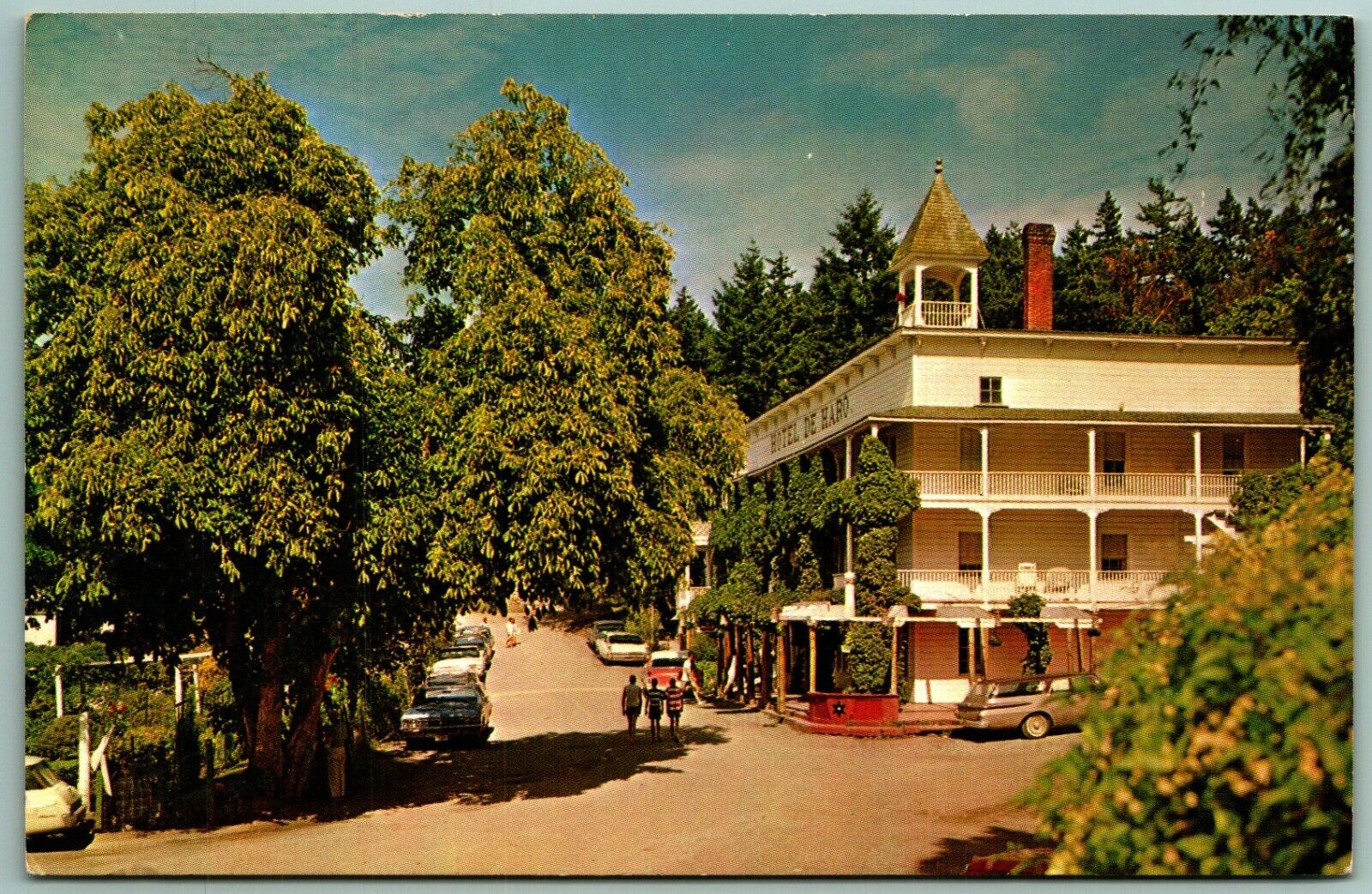 Hudson By Hotel Street Scene Roche Harbor Washington WA UNP Chrome Postcard G4
