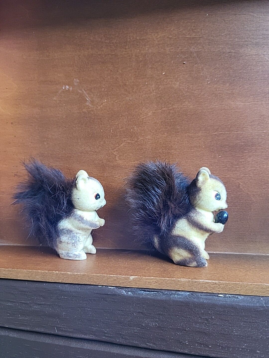 Vintage Flocked Squirrels