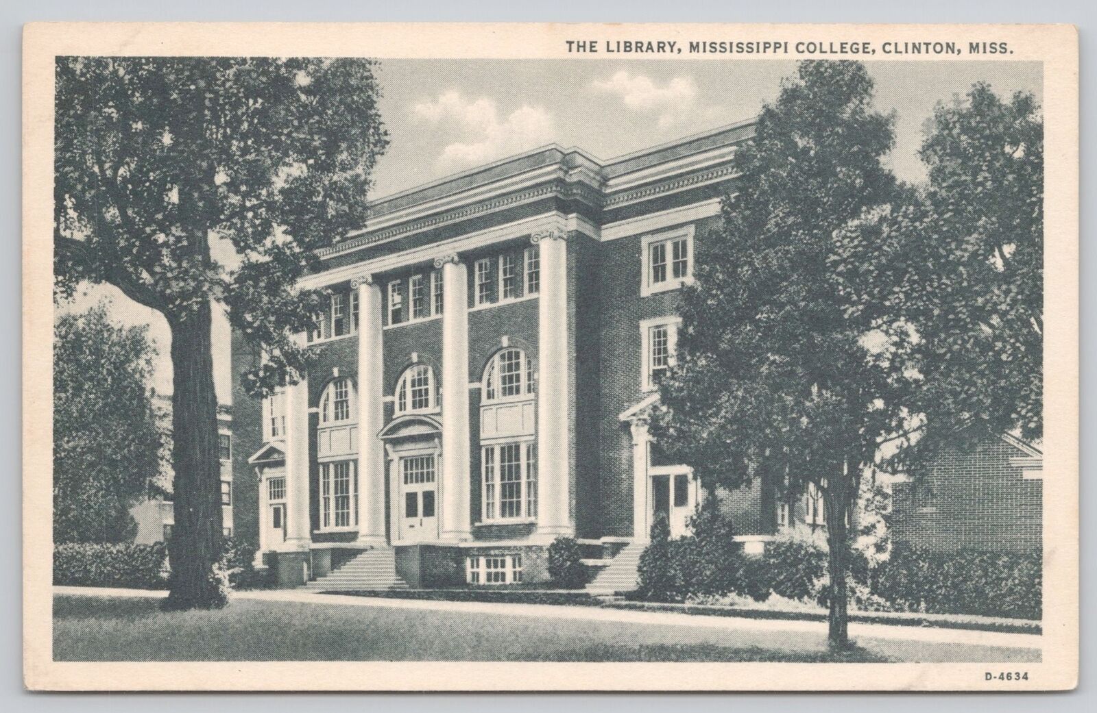 Postcard Library Mississippi College Clinton MS