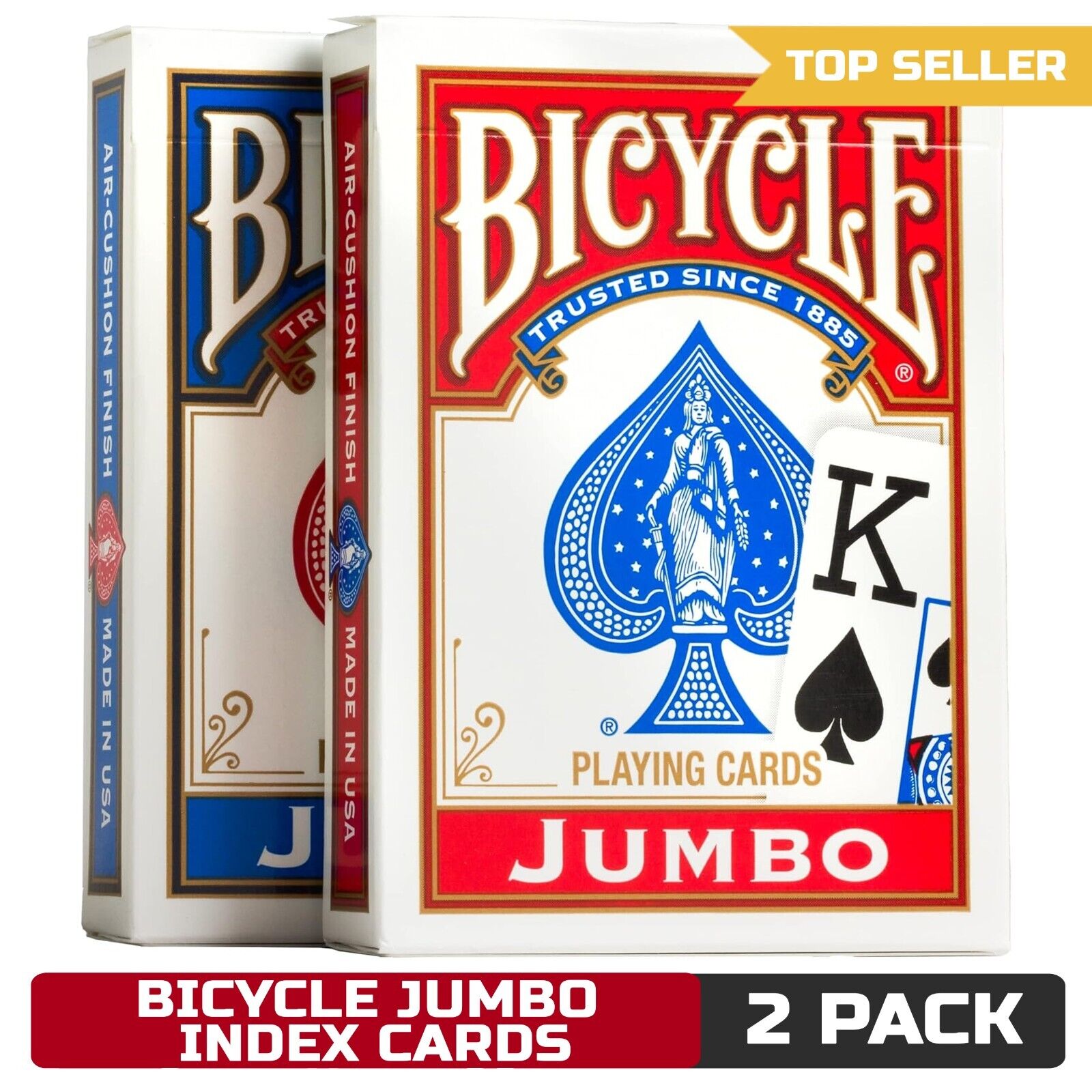 Bicycle Playing Cards, Jumbo Index, 2 Pack, Easy-to-Read Decks