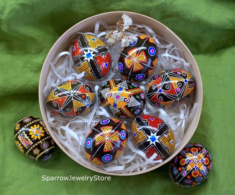Set of 7 high quality easter egg Ukrainian Easter egg Pysanka home decor for mom