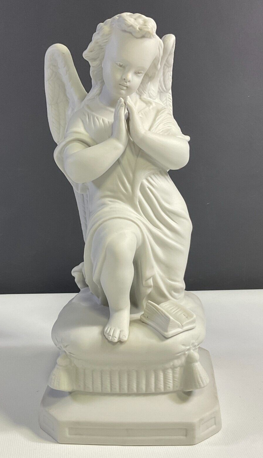 Antique Porcelain de France Angel in Prayer Bisque Parian Ware