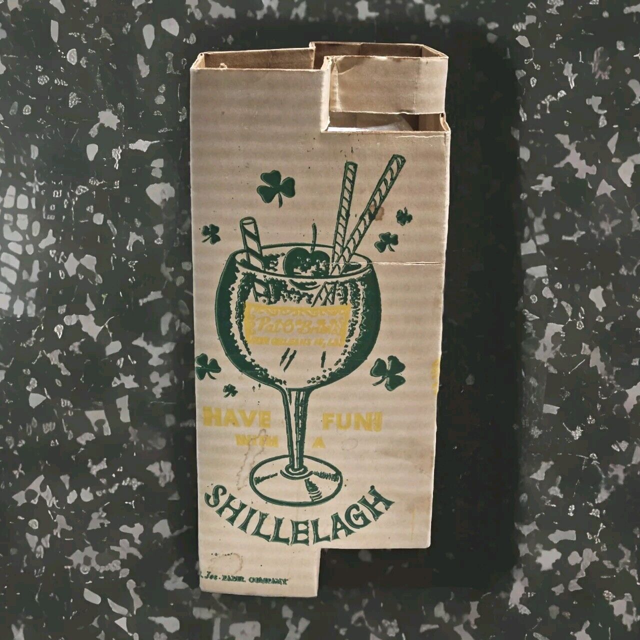 Vintage Pat O'Brians Shillelagh Glass Barware In Original Box