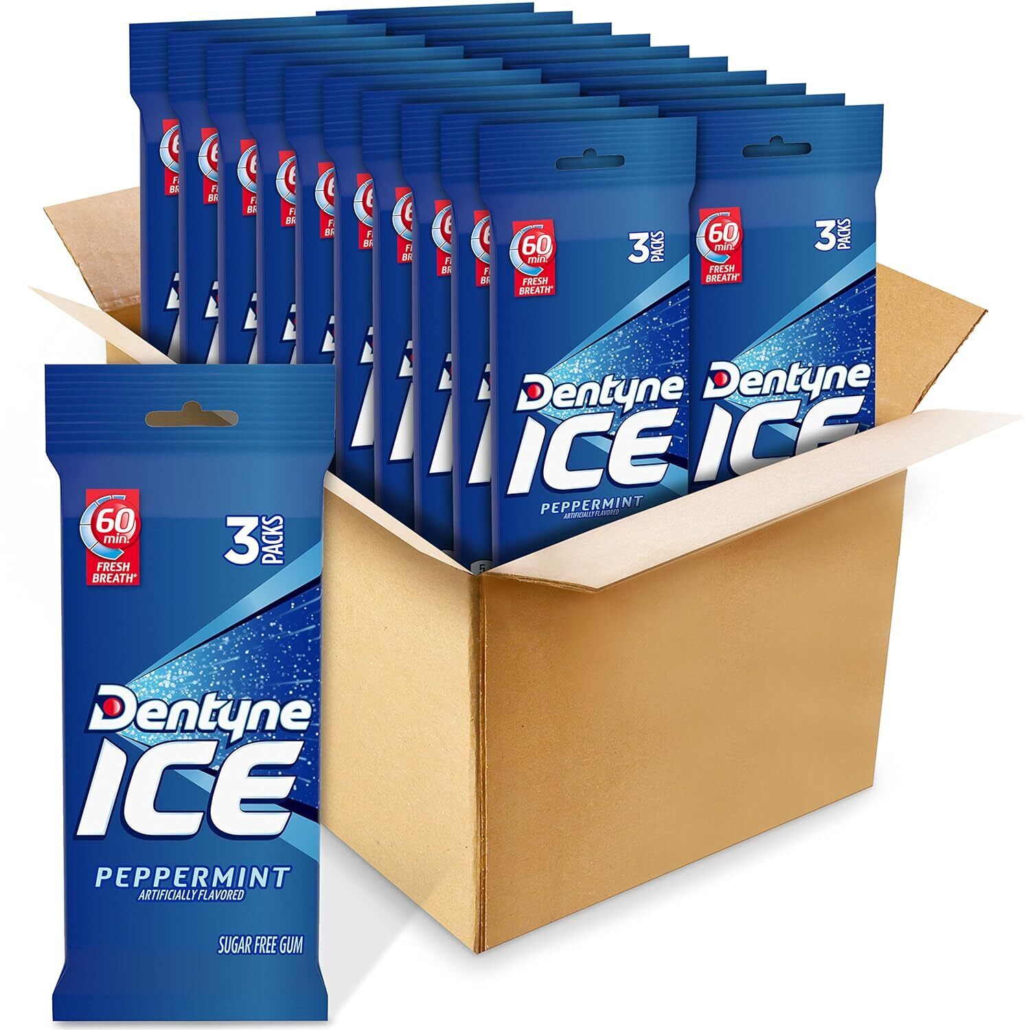 Dentyne Ice Peppermint Sugar Free Gum, 60 Packs of 16 Pieces (960 Total Pieces)*