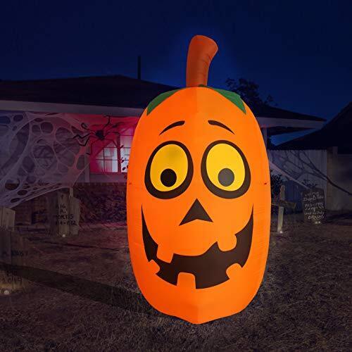 Jumbo Giant 10 Foot Tall Halloween Inflatable Silly Funny Cute Pumpkin Lights 