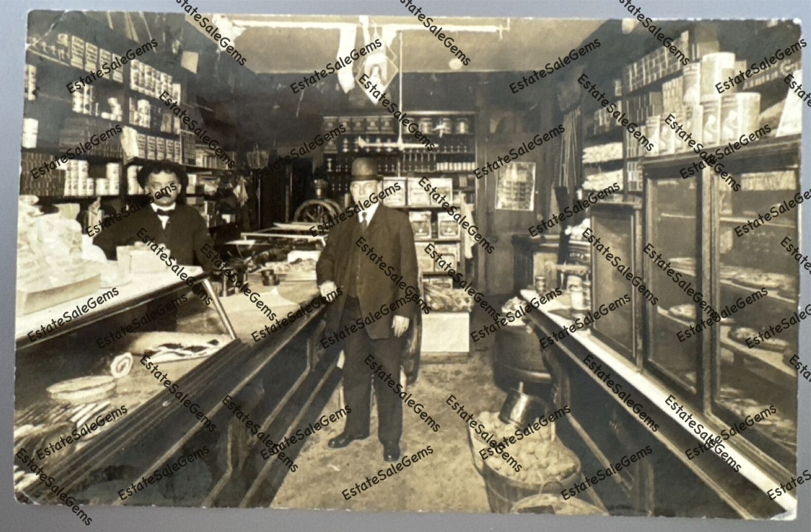 RPPC 1912 interior grocery store bakery Cincinnati Ohio area Real Photo Postcard