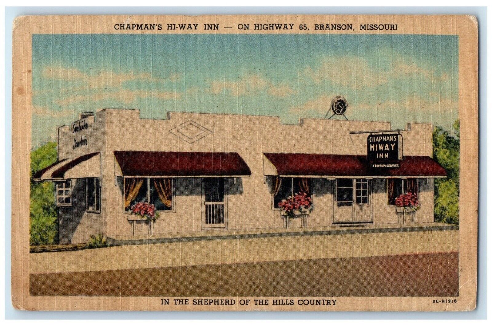 c1930\'s Chapman\'s Hi Way Inn Motel Roadside Branson Missouri MO Vintage Postcard