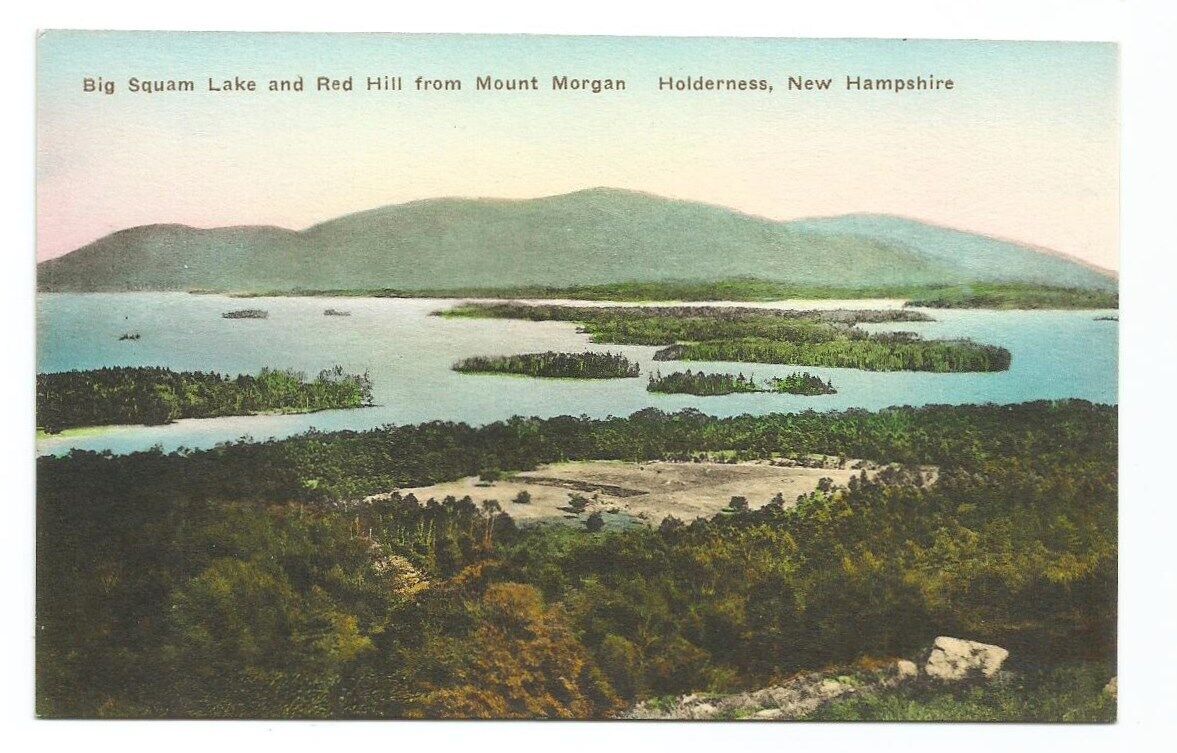 Holderness NH Postcard New Hampshire Big Squam Lake Red Hill