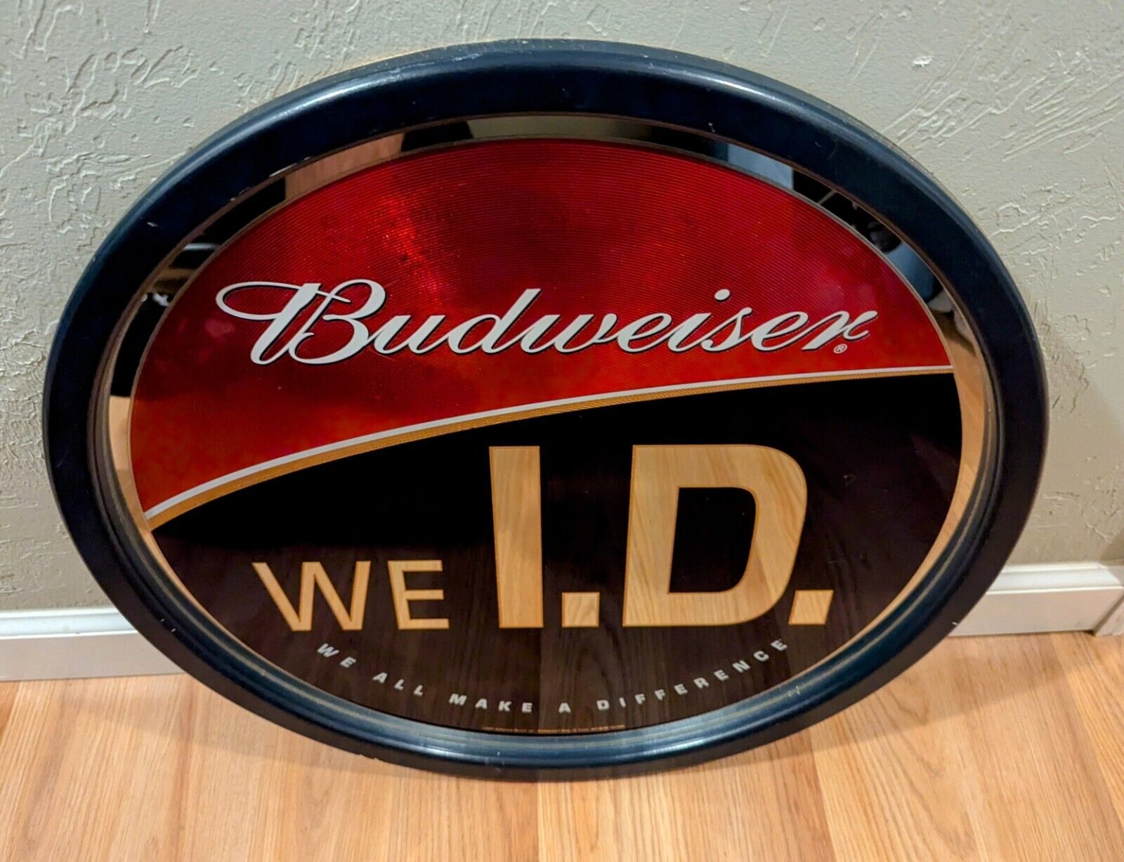 Vintage Classic Budweiser We ID Mirror Sign Decor