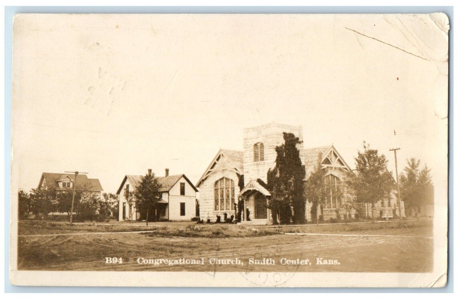 1911 Congregational Church Smith Center Kansas KS RPPC Photo Antique Postcard