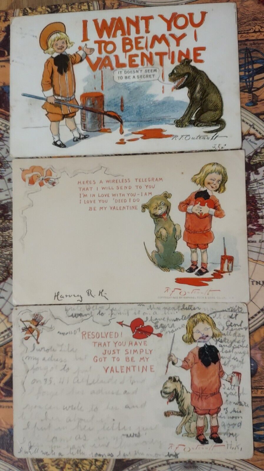 R F. OUTCAULT BUSTER BROWN POSTCARD COLLECTION.  1906-07