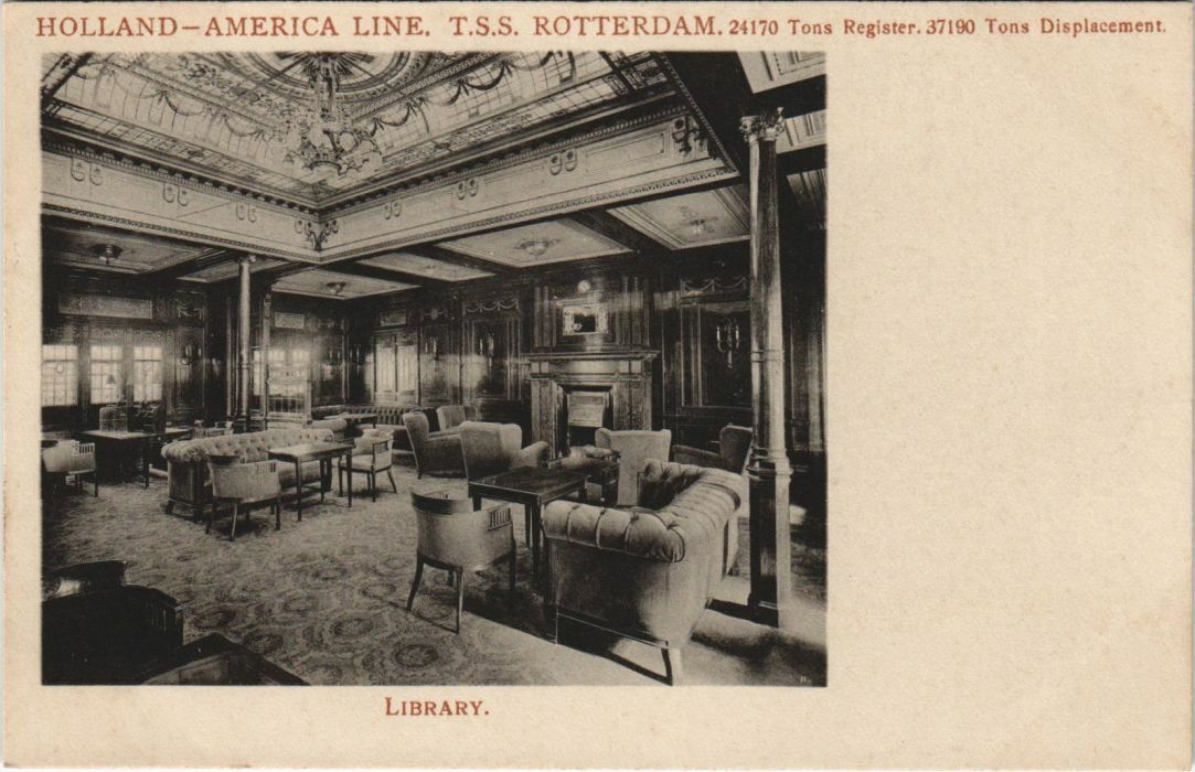 CPA AK T.S.S. Rotterdam - Library - Holland-America Line SHIPS (1206220)