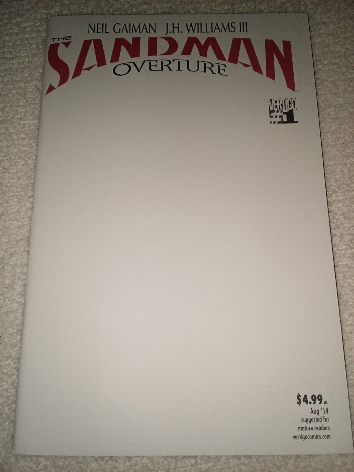 Sandman: Overture #1 (Blank Variant)