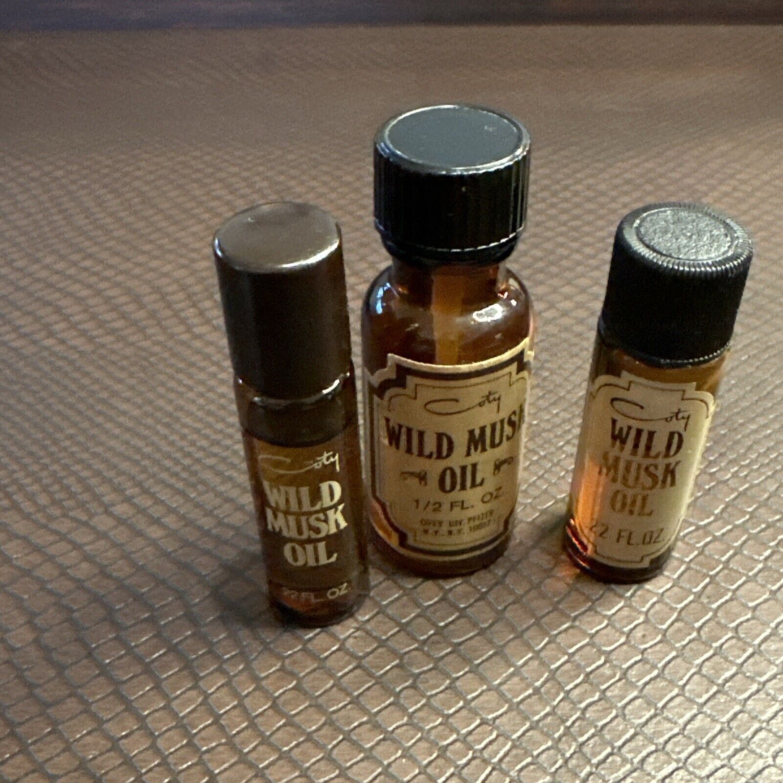Coty Wild Musk Oil .5oz & 2 .22oz Vintage Price For All 3 Bottles